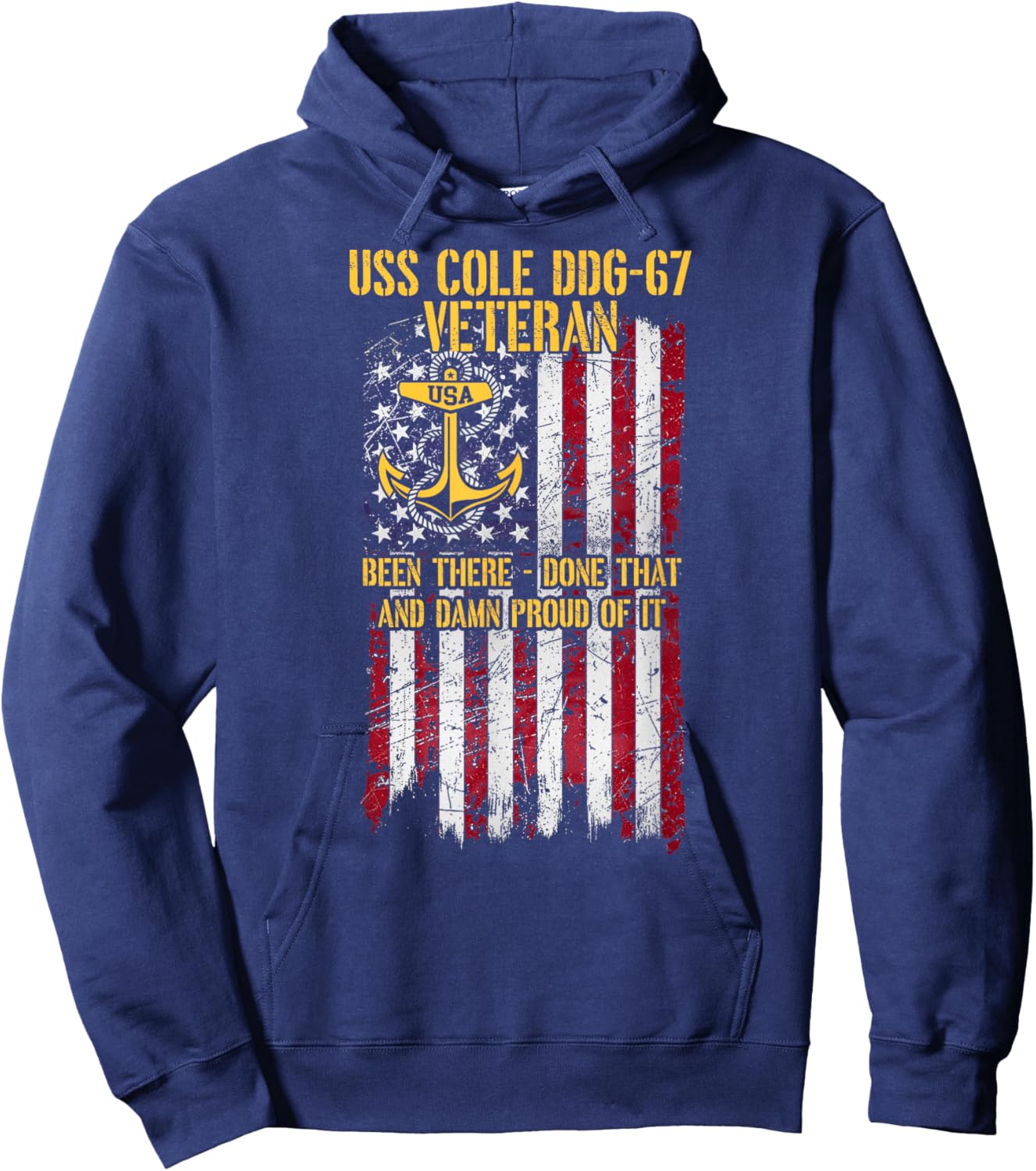 USS Cole DDG-67 Destroyer Proud Veteran Hoodie - Hoodie | Navy