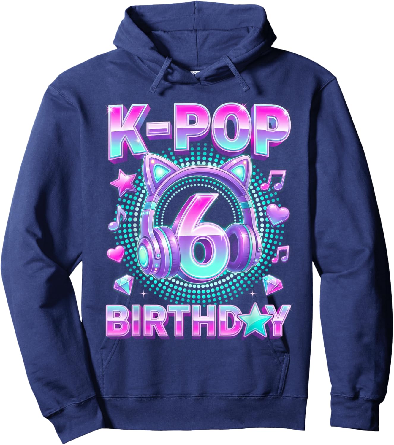 K-Pop 6ème Anniversaire Fille 6 Ans Musique coréenne Hoodie - Hoodie | Navy