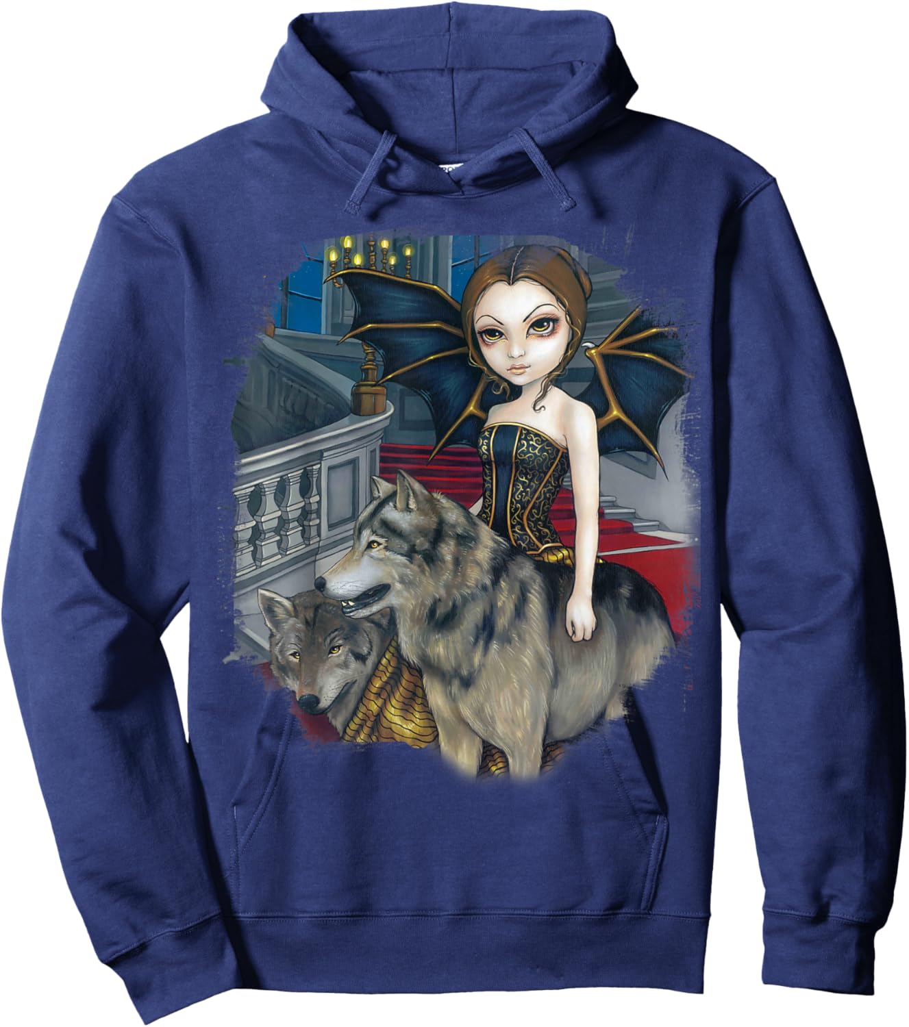 Wolf Manor, Jasmine Becket-Griffith Art Hoodie - Hoodie | Navy