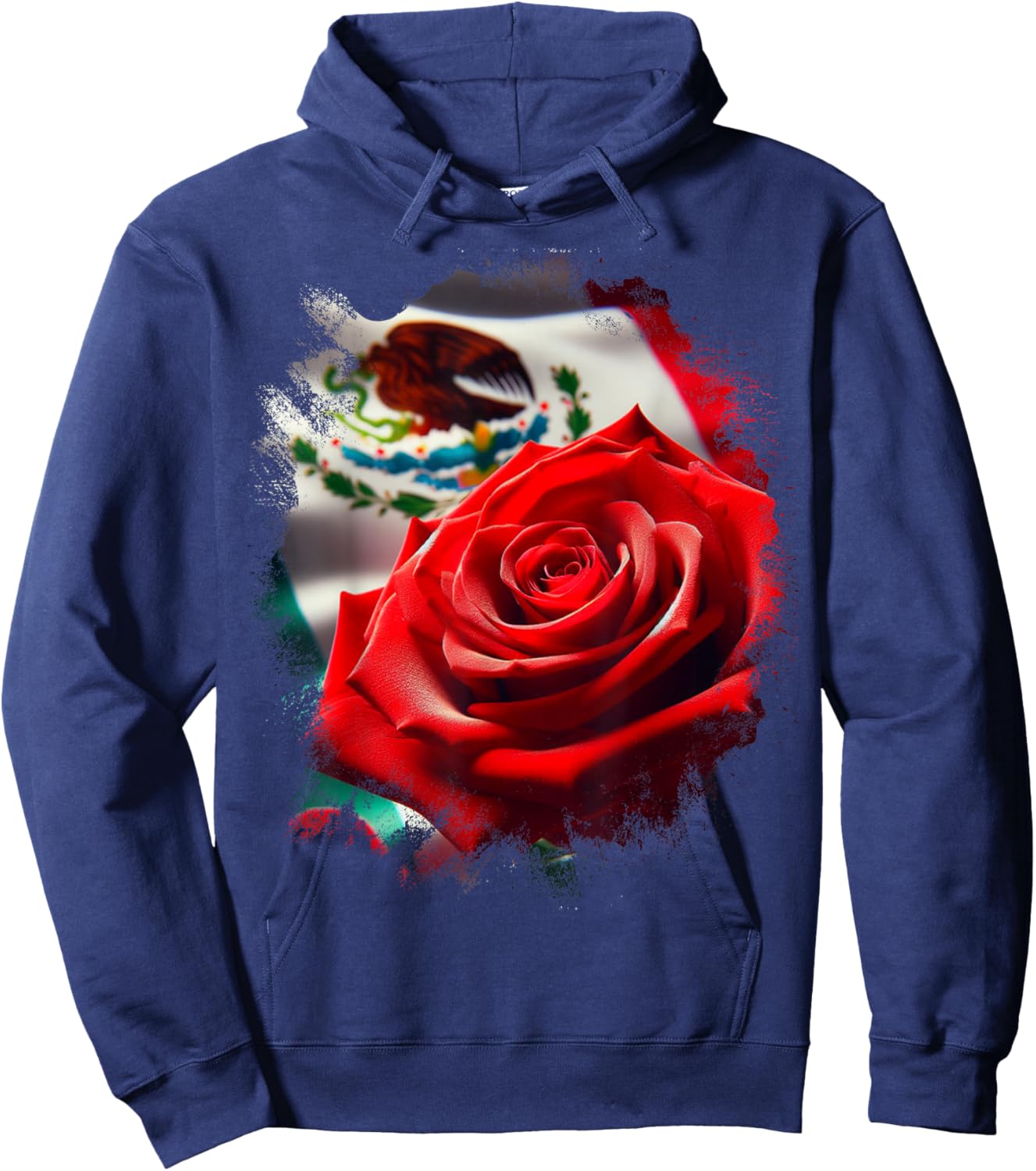 Mexico Gift Rose Tijuana Mexican Hispanic Pride Poncho Hoodie - Hoodie | Navy