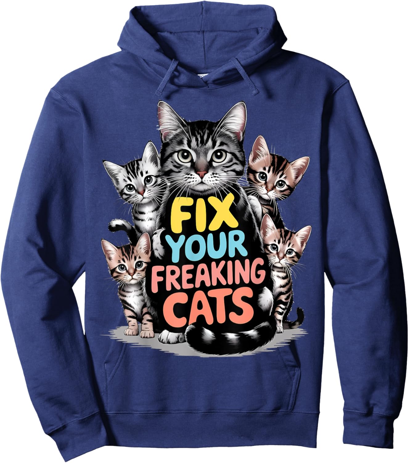 Fix your freaking cats animal rescue shelter veterinary job Hoodie - Hoodie | Navy