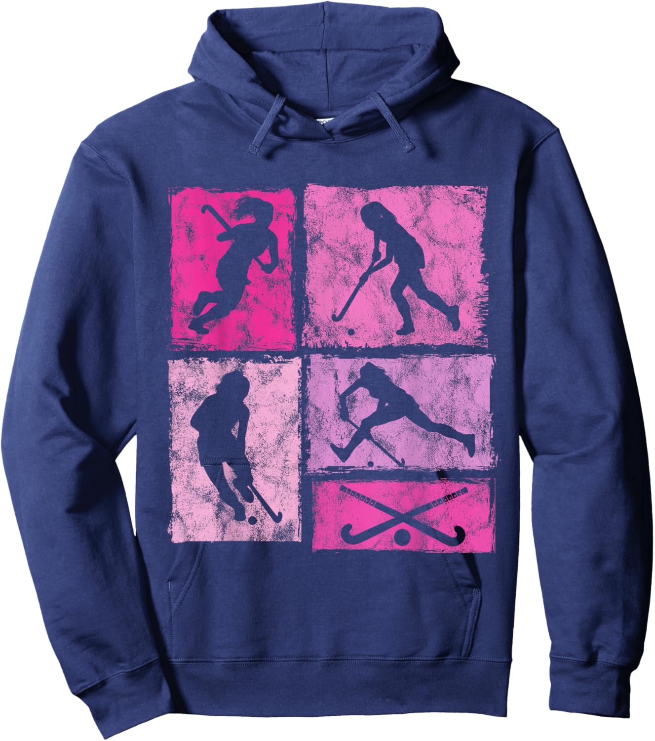Grass Hockey for Young Kids, Women, Girls Hoodie - Hoodie | Navy