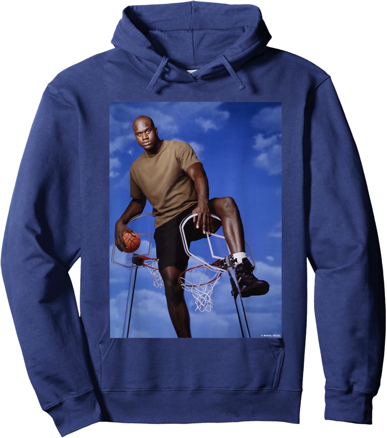 LA Lakers Shaquille O’Neal NBA Basketball by Michael Grecco Hoodie - Hoodie | Navy