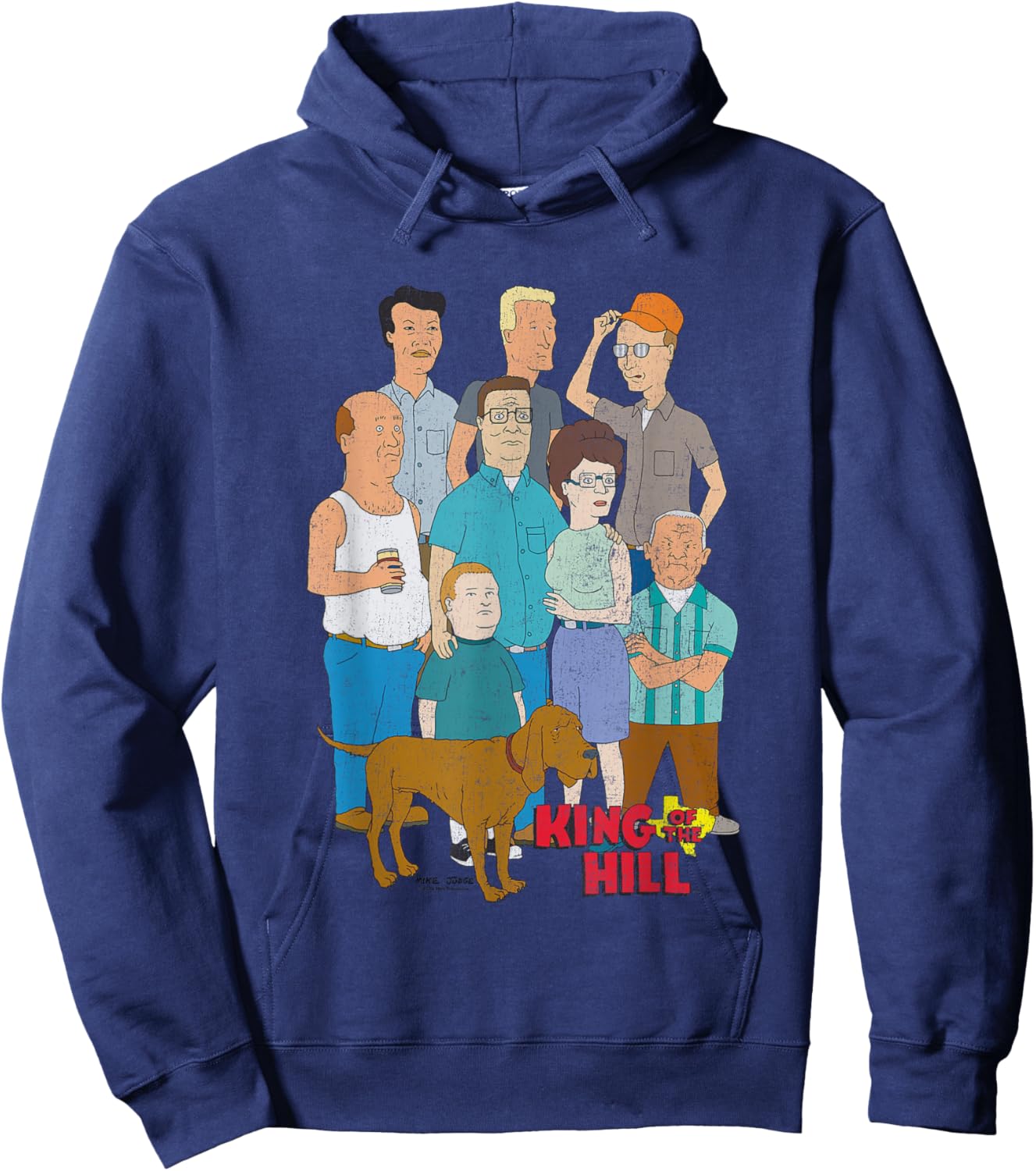 King of The Hill Iconic Characters Group Shot Retro Poster Hoodie - Hoodie | Navy
