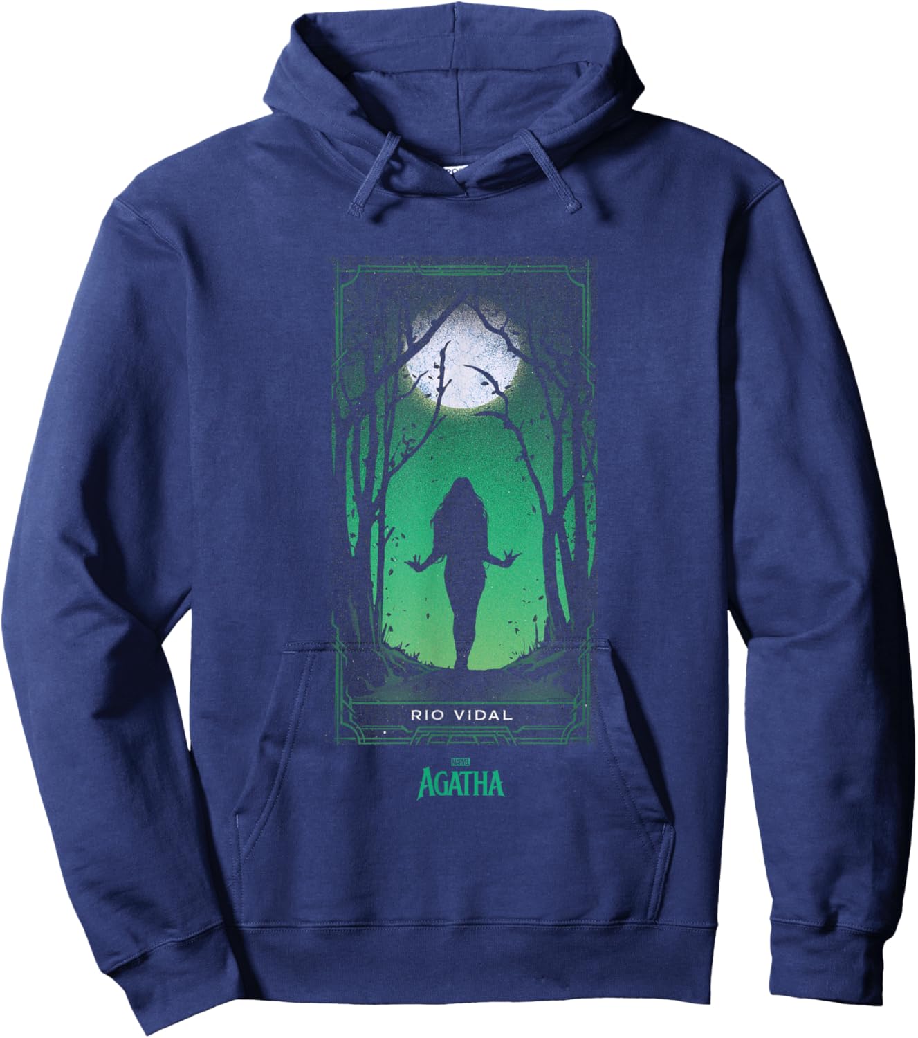Marvel Agatha All Along Green Rio Vidal Tarot Card Vintage Hoodie - Hoodie | Navy