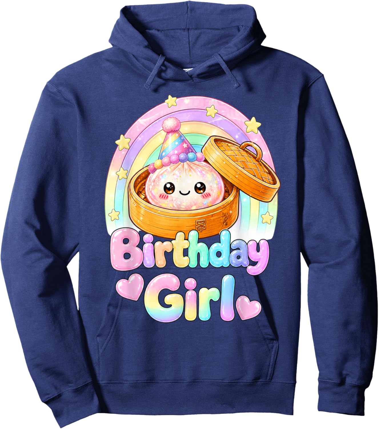 Happy Birthday Girl Kawaii Dumpling Anime Birthday Party Hoodie - Hoodie | Navy