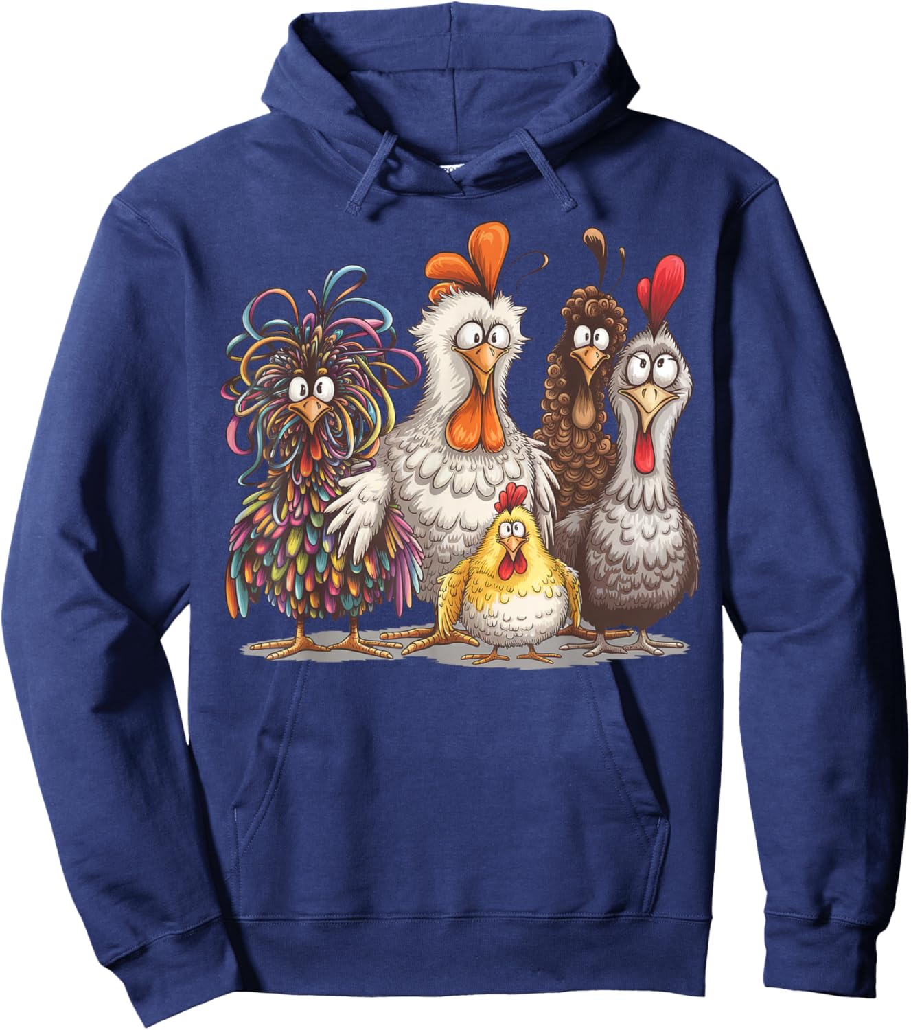 Chicken Art Crazy Chicken Gifts Women Kid Boy Family Hoodie - Hoodie | Navy