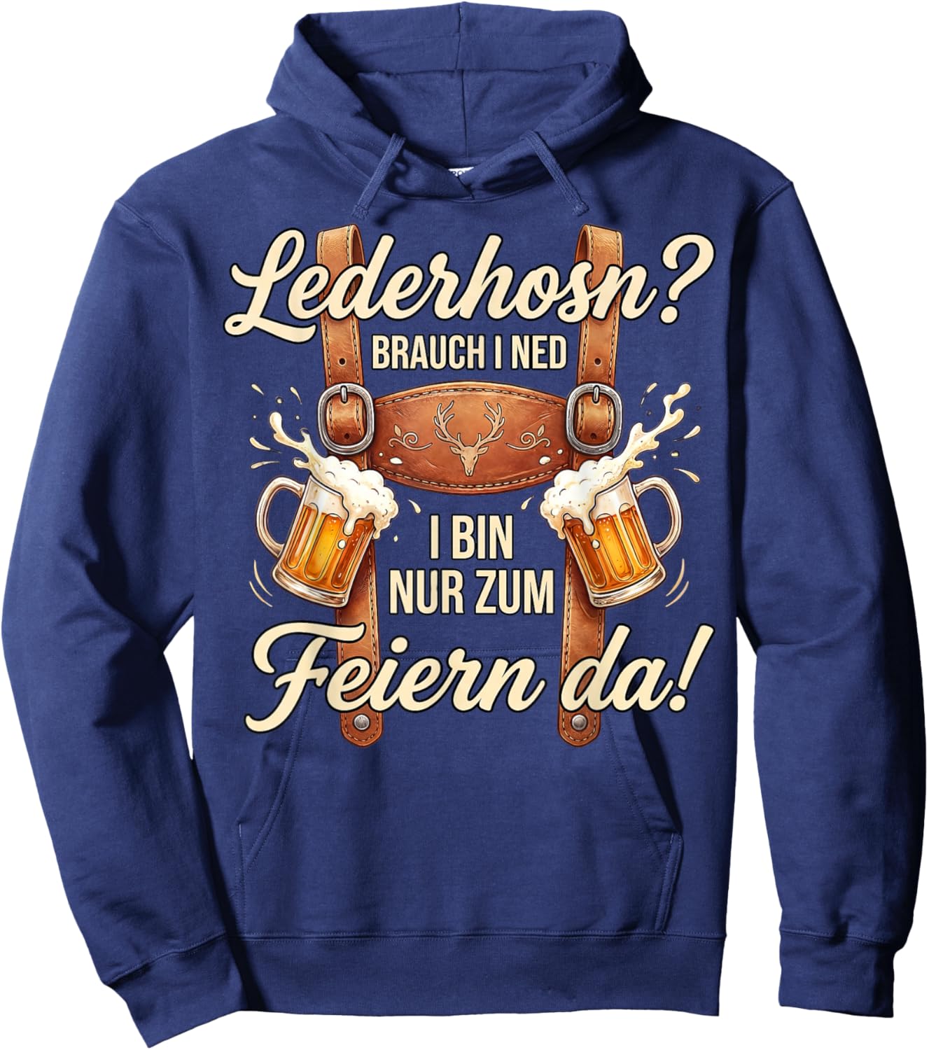 Passend für Oktoberfest Shirt Herren Trachtenshirt Trachten Hoodie - Hoodie | Navy