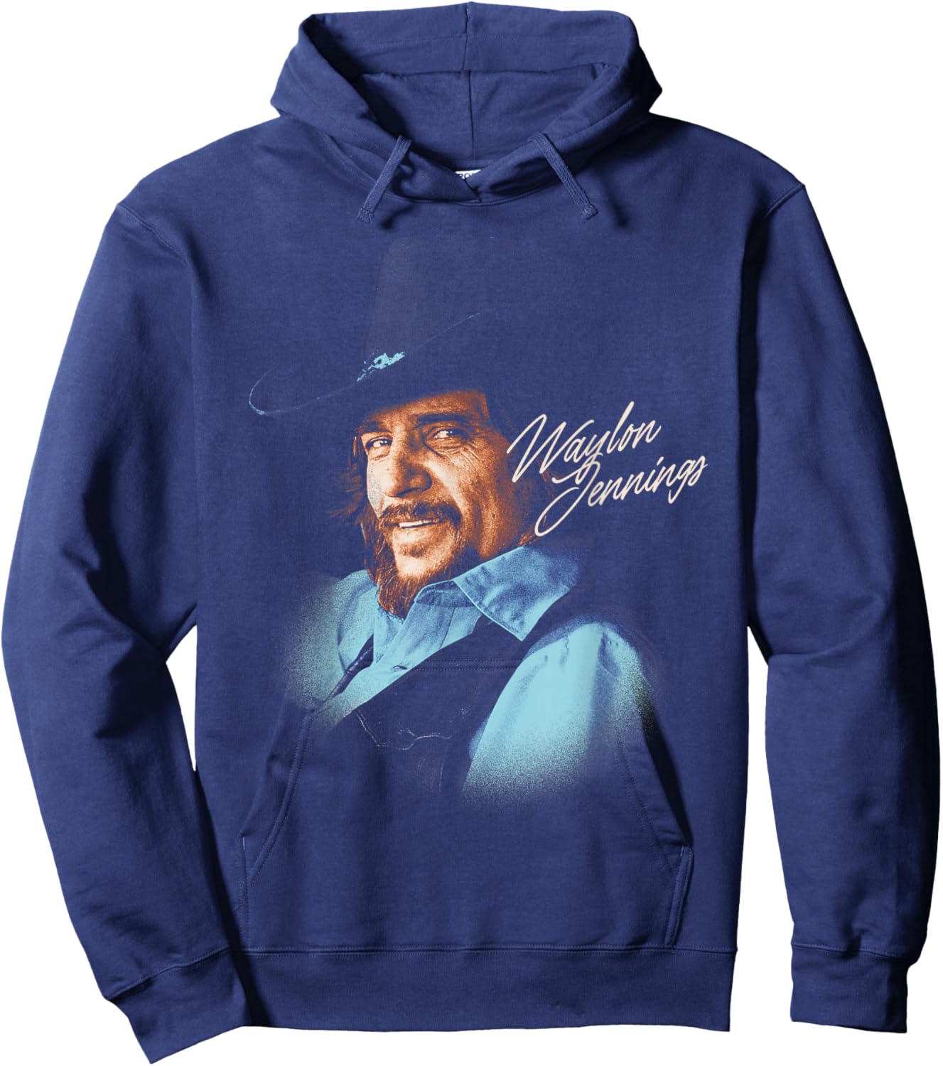 Waylon Jennings - Portrait Hoodie - Hoodie | Navy