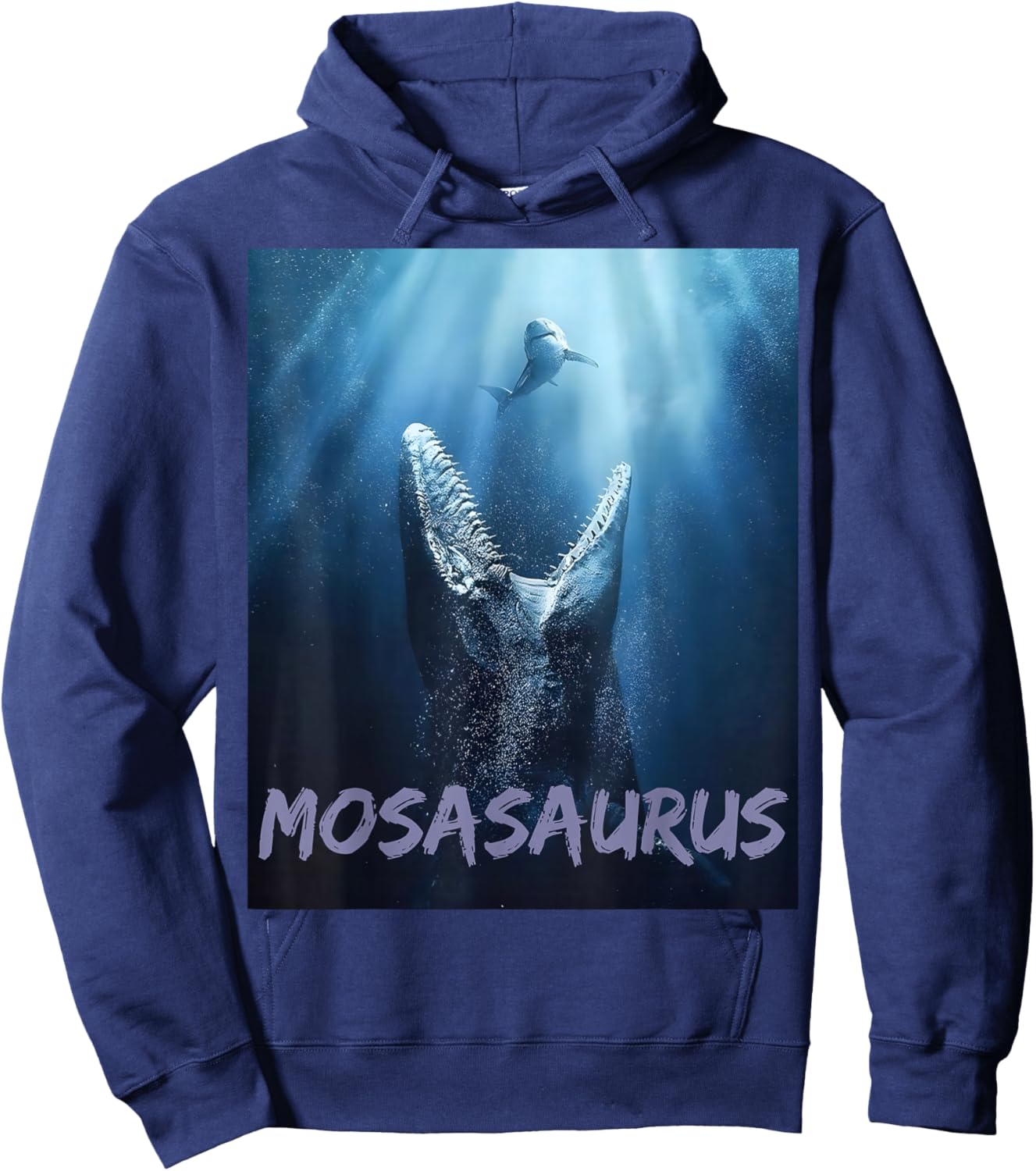 Mosasaurus Shark Power Ocean Dinosaur Men Adventure Gear Hoodie - Hoodie | Navy