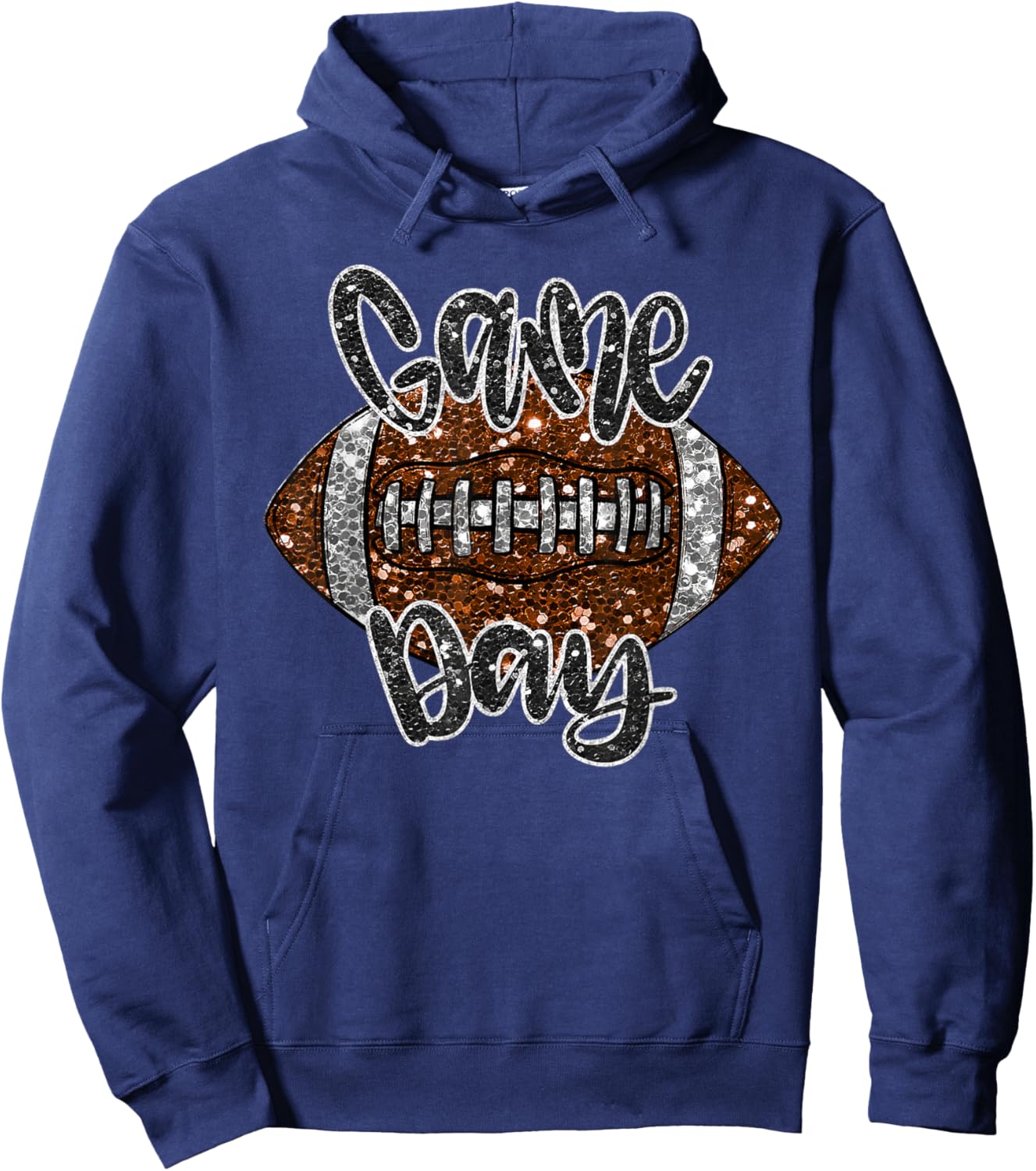 Game Day Football Bling Bling Football Lover Fall Autumn Hoodie - Hoodie | Navy