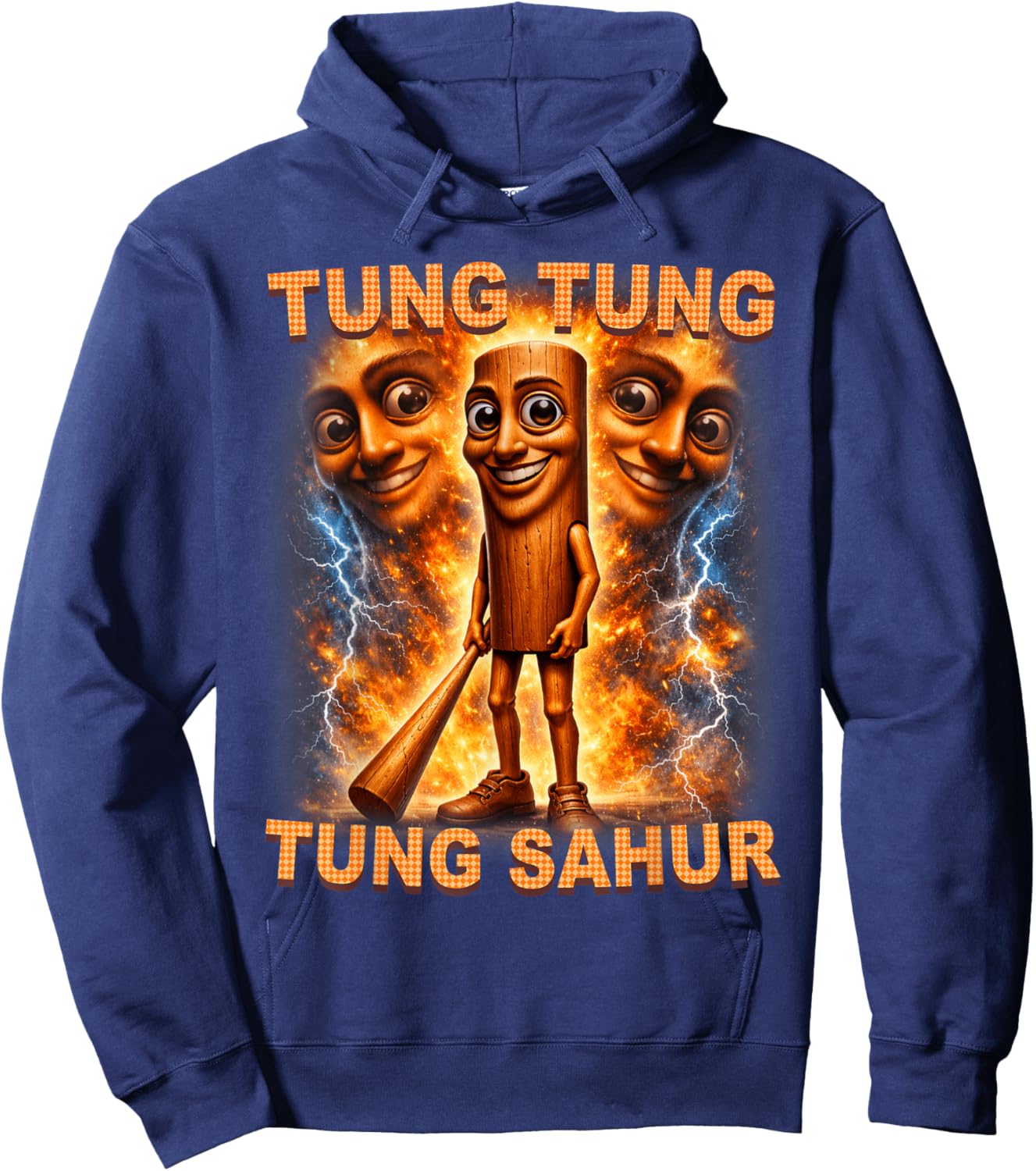 Tung Tung Tung Sahur is Calling Funny Italian Brainrot Hoodie - Hoodie | Navy