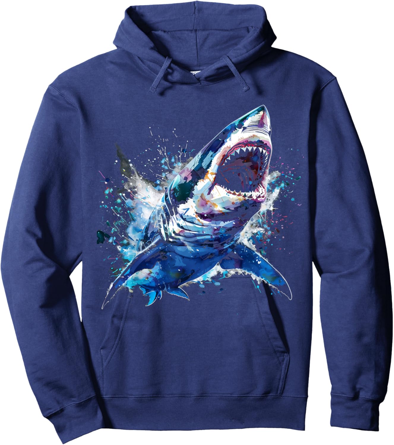 Great White Shark Scuba Diving Fishing Shark Lover Hoodie - Hoodie | Navy