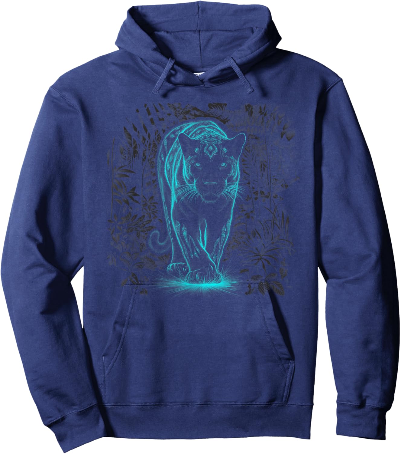 Panther Wild Black Cat Portrait Africa Animal Men Women Hoodie - Hoodie | Navy