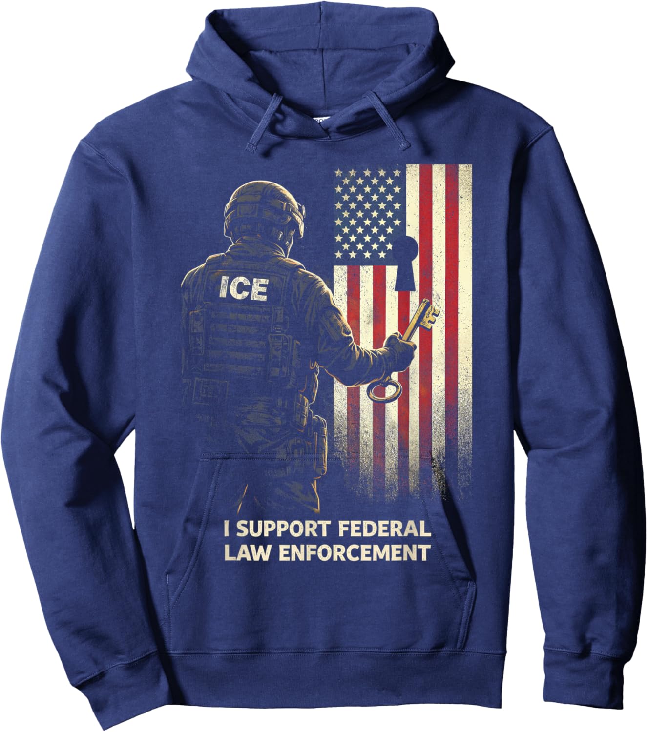 ICE Agent I Support Federal Law Enforcement Hoodie - Hoodie | Navy