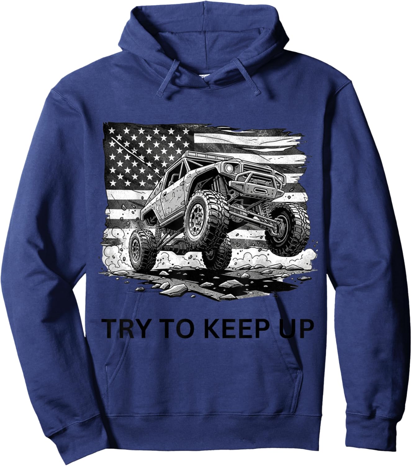 Essayez de Garder Le Haut 4 x 4 Adventure 4 x 4 Hors Route 4x4 Hoodie - Hoodie | Navy