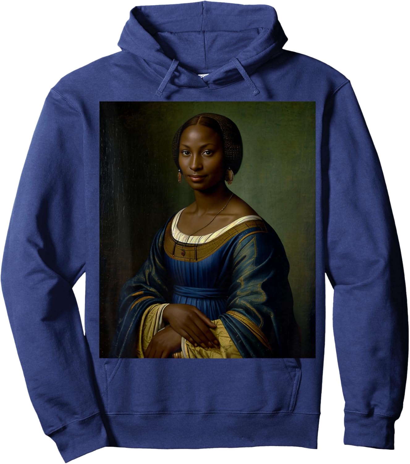 Black Mona Lisa Black History Month Woman Black Heritage Hoodie - Hoodie | Navy