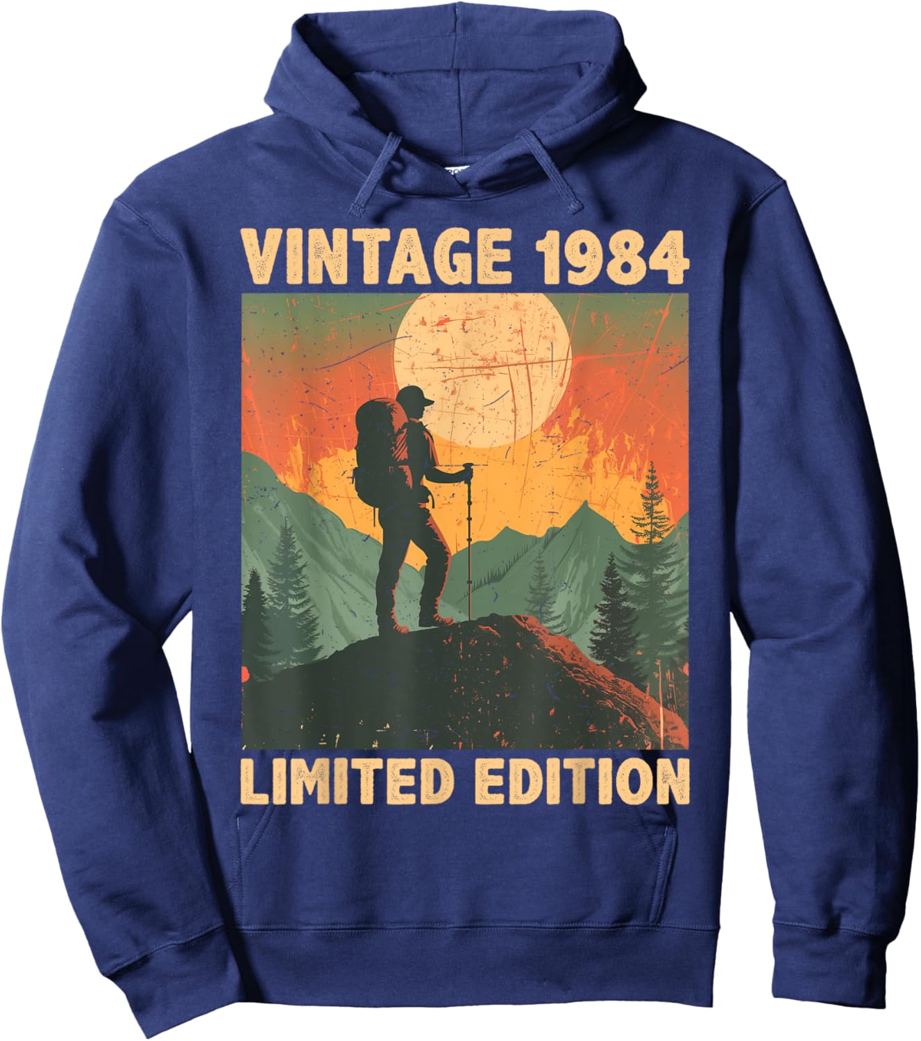 40 Years Old Gift Vintage 1984 Hiking Lover 40th Birthday Hoodie - Hoodie | Navy