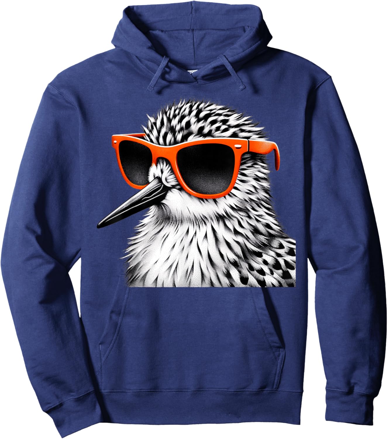 Cool Sandpiper Bird Wearing Sunglasses Graphic Art Hoodie - Hoodie | Navy
