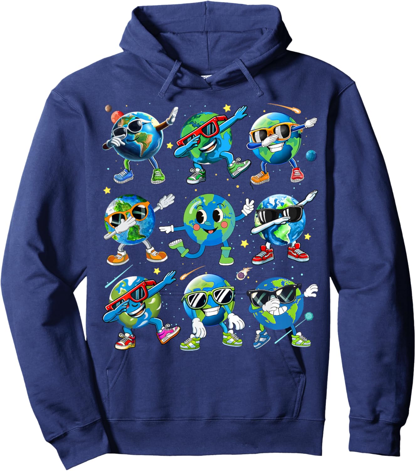 Dabbing Earth Funny Earth Day 2025 Boys Girls Kids Toddlers Hoodie - Hoodie | Navy