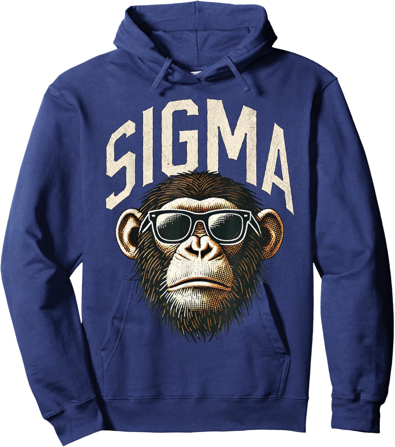 Funny Sigma Monkey Meme Vintage Chimpanzee Kids Boys Teens Hoodie - Hoodie | Navy