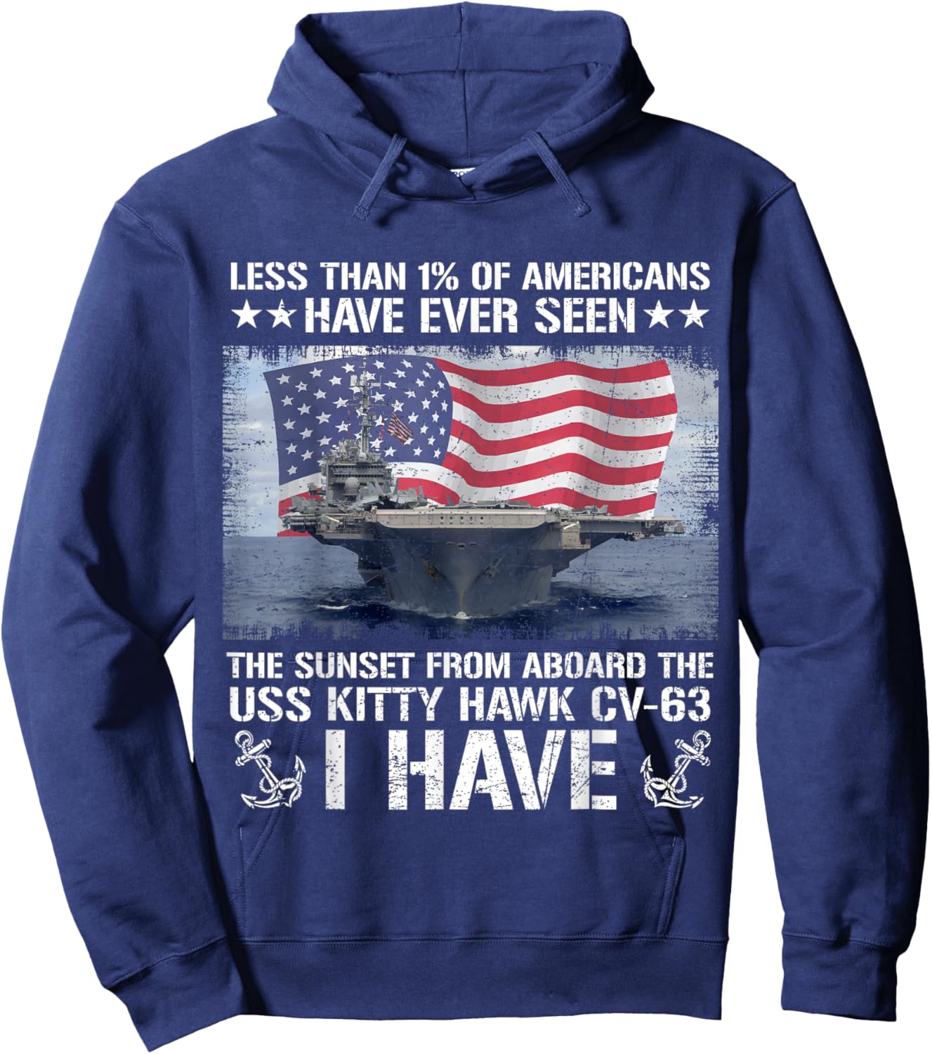 I Have Seen Sunset from Aboard USS Kitty Hawk CV-63 Flag US Hoodie - Hoodie | Navy