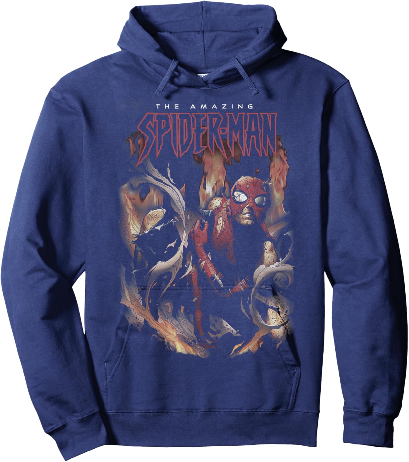 Marvel Comics Spider-Man Rising from Flames Hoodie - Hoodie | Navy