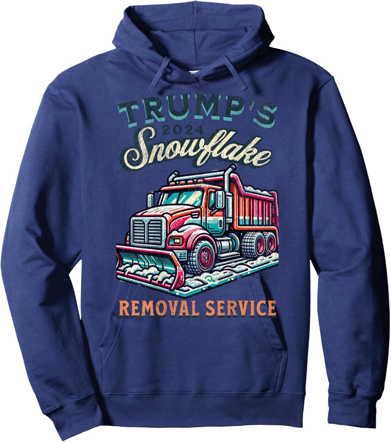 Trump Gag Gifts Funny Trumps Snowflake Removal Service Art Hoodie - Hoodie | Navy