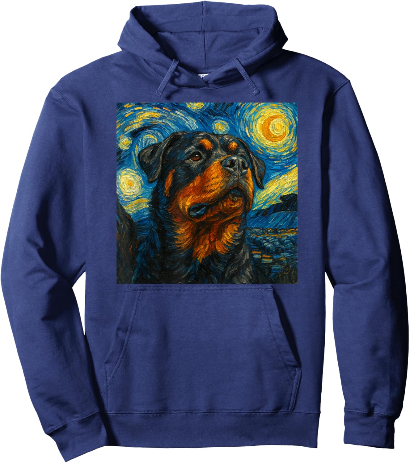 Cute Dog Owner Rottie Van Gogh Style Starry Night Rottweiler Hoodie - Hoodie | Navy