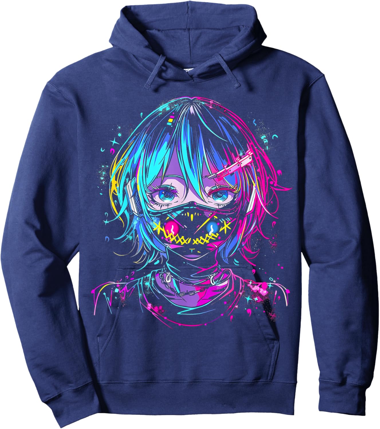 Anime Manga Graphic Tattoo Artwork Anime Hoodie - Hoodie | Navy