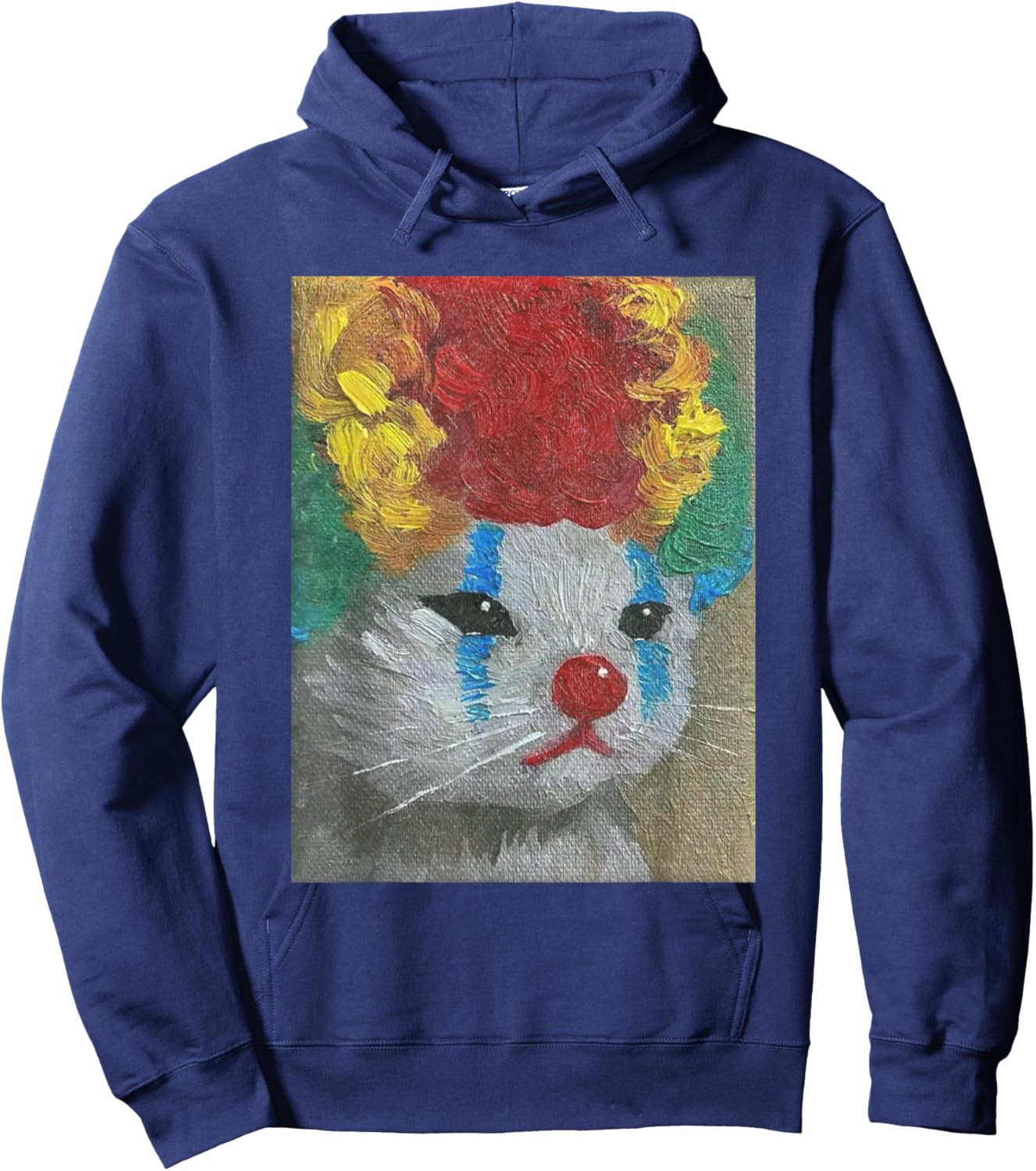 Clown Cat Sad Meme Kitty Feeling Like A Clown Cat Hoodie - Hoodie | Navy