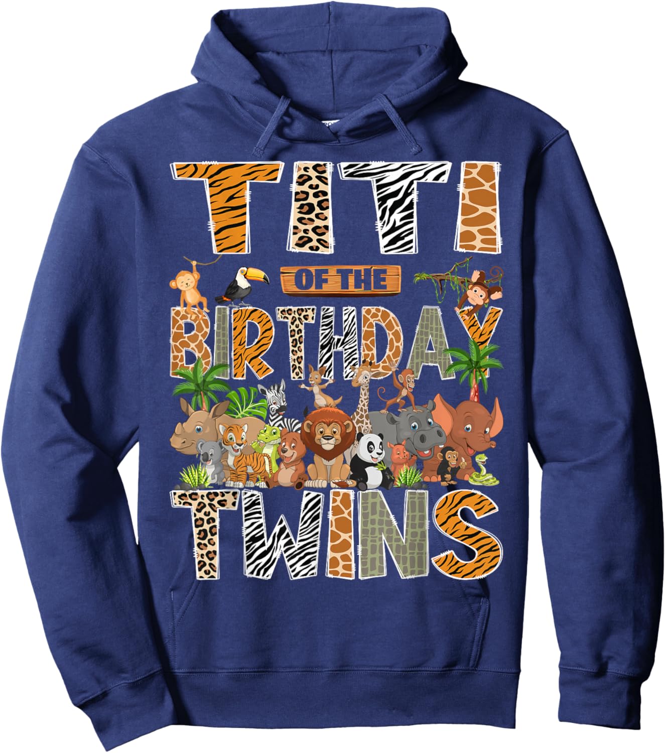 Titi of The Birthday Twins Safari Wild One Zoo Animal Hoodie - Hoodie | Navy