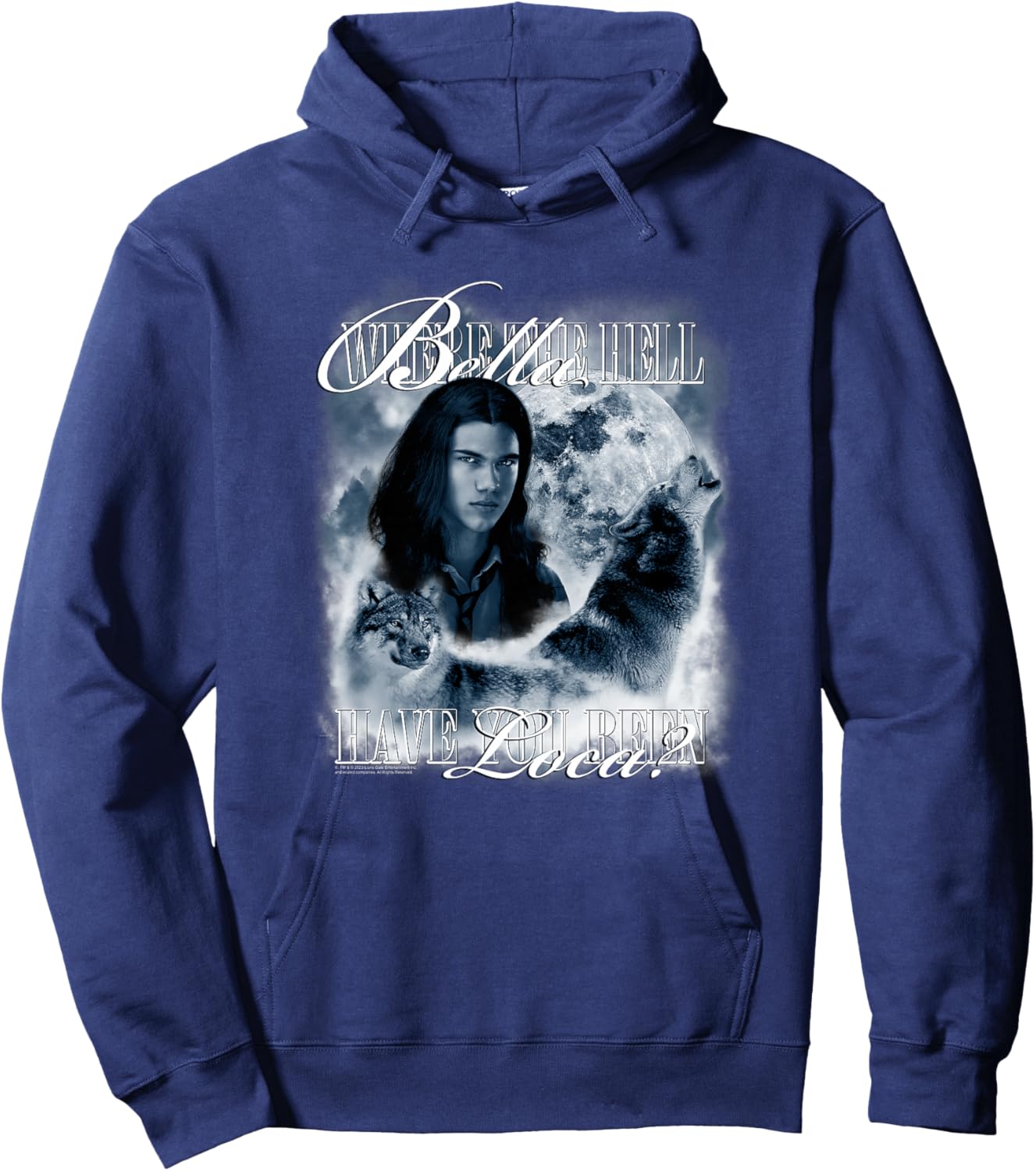 Twilight Saga Retro Jacob Wolf Moon Loca Movie Haut de Gamme Hoodie - Hoodie | Navy