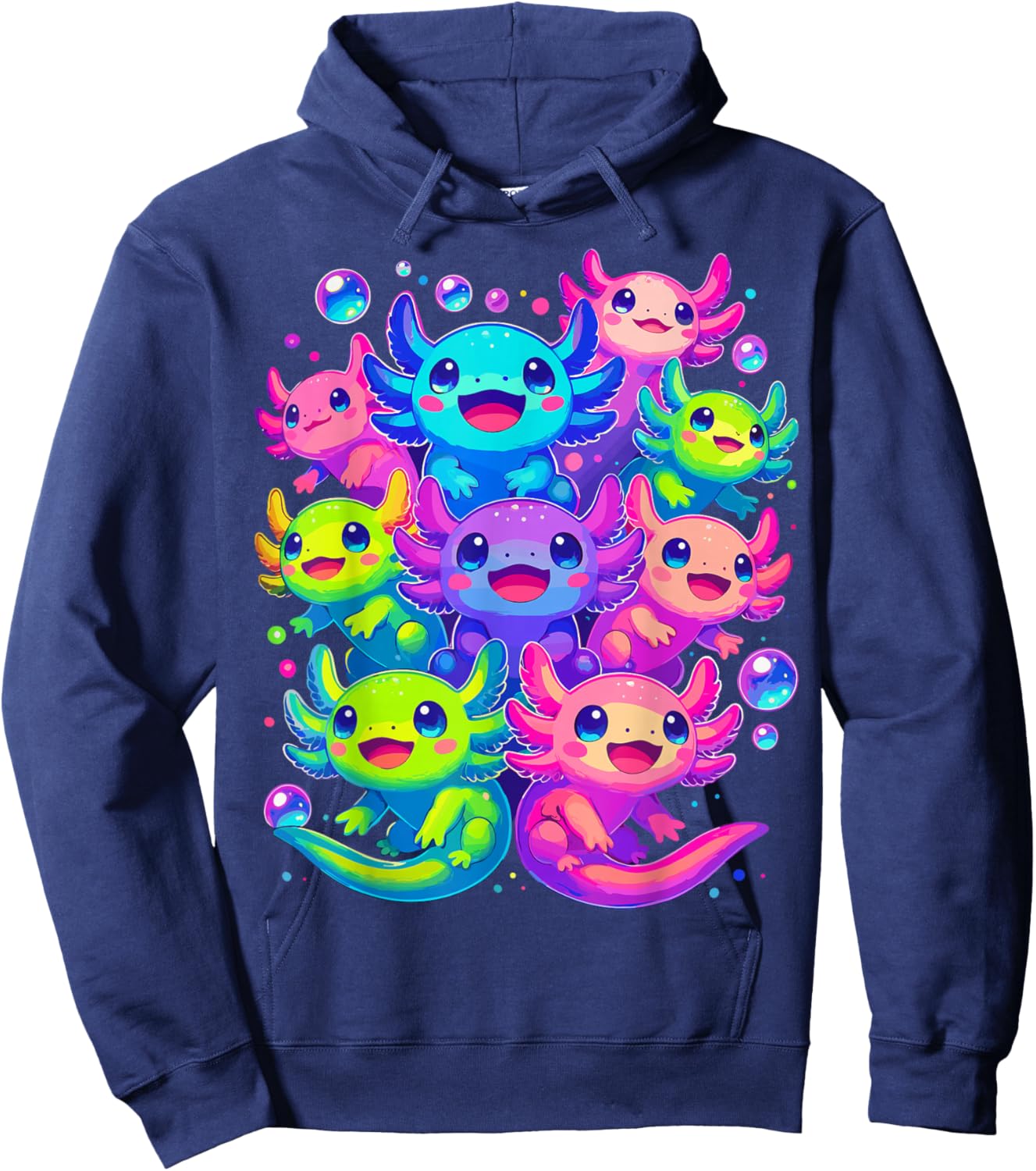 Axolotl Kawaii Animals Cute Axolotls Hoodie - Hoodie | Navy