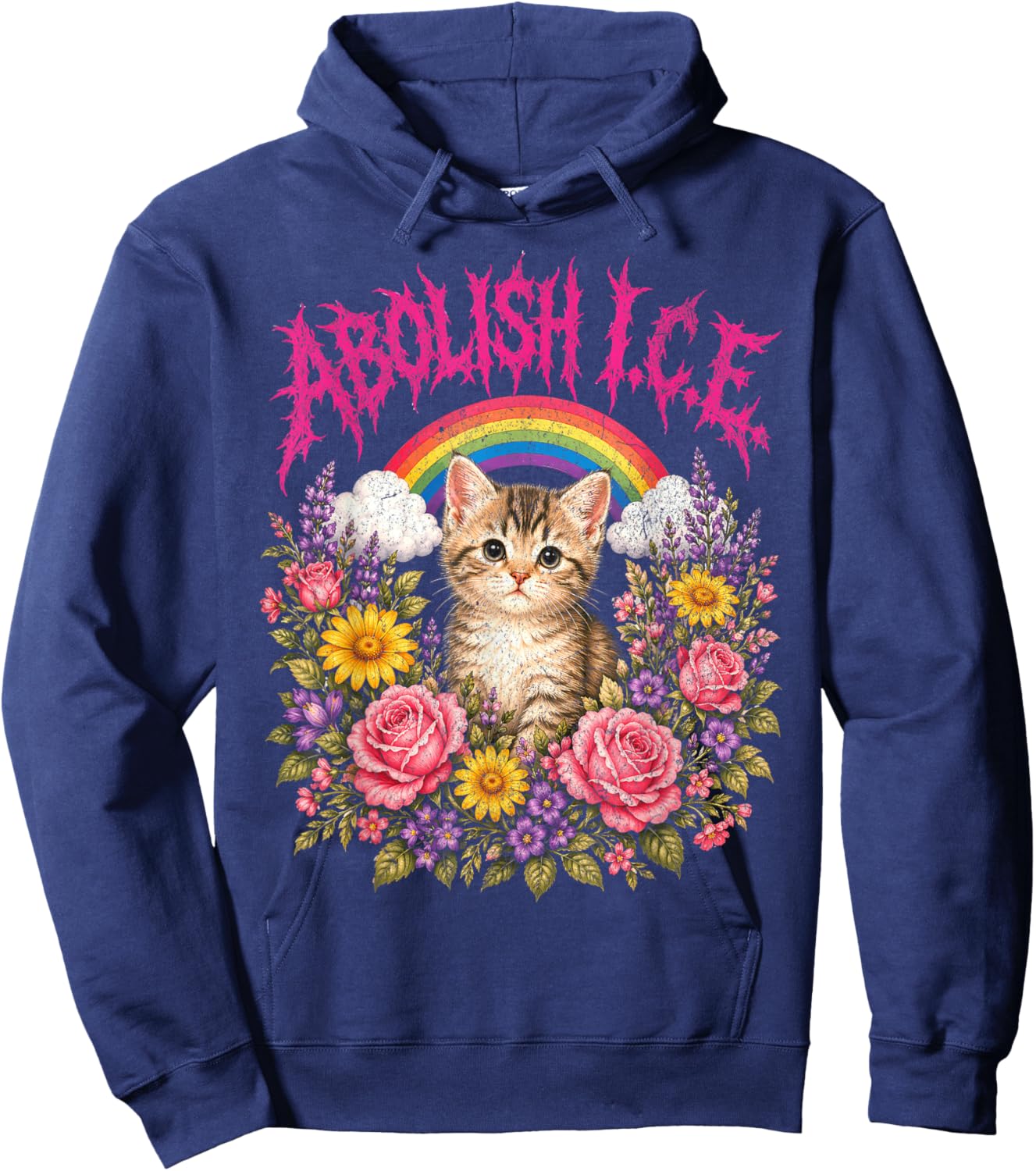 Abolish ICE Heavy Metal Hoodie - Hoodie | Navy