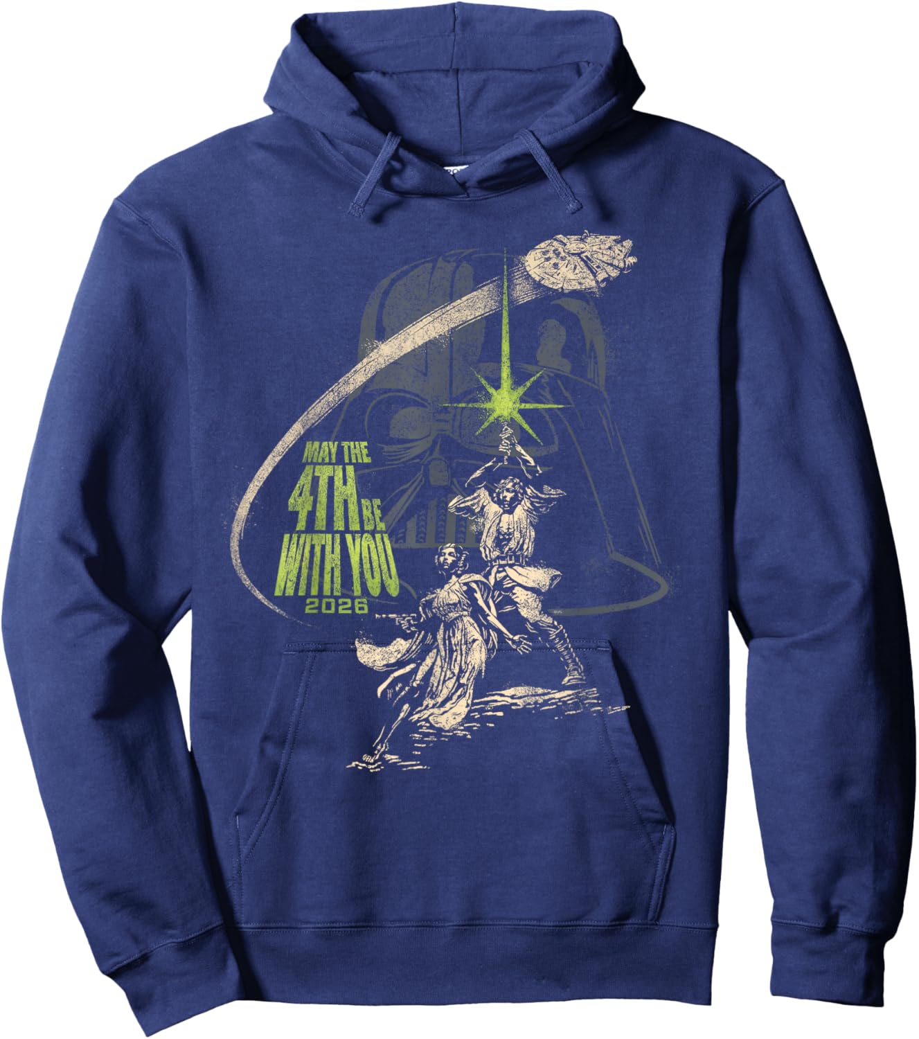 Star Wars May The 4th Be with You 2026 Vintage Distressed Hoodie - Hoodie | Navy