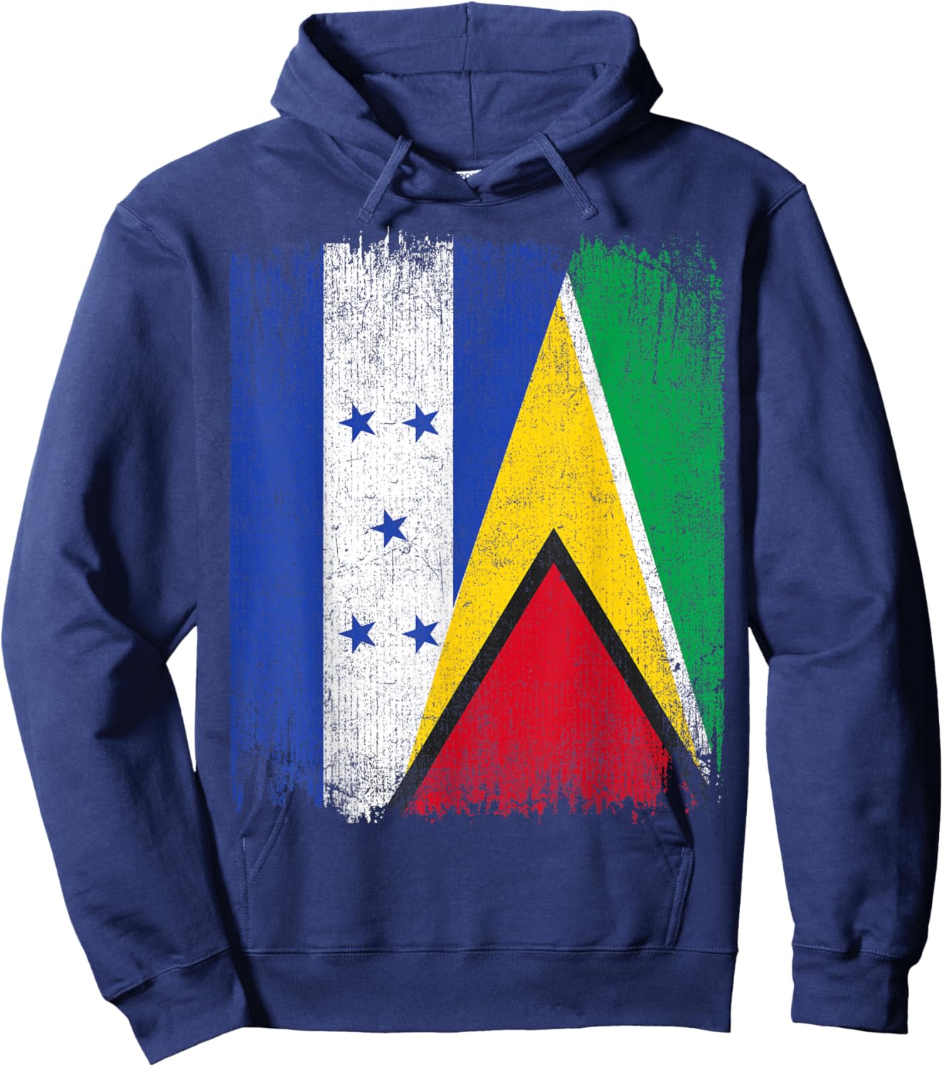 Half Honduras Guyana Split Flag Honduran Pride Roots Hoodie - Hoodie | Navy