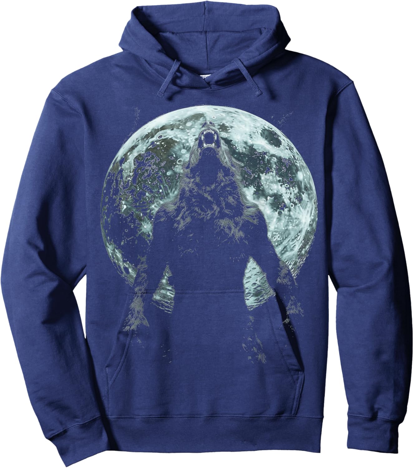 Werewolf Wolf Howling Moon Alpha Male Halloween Sigma Male Hoodie - Hoodie | Navy