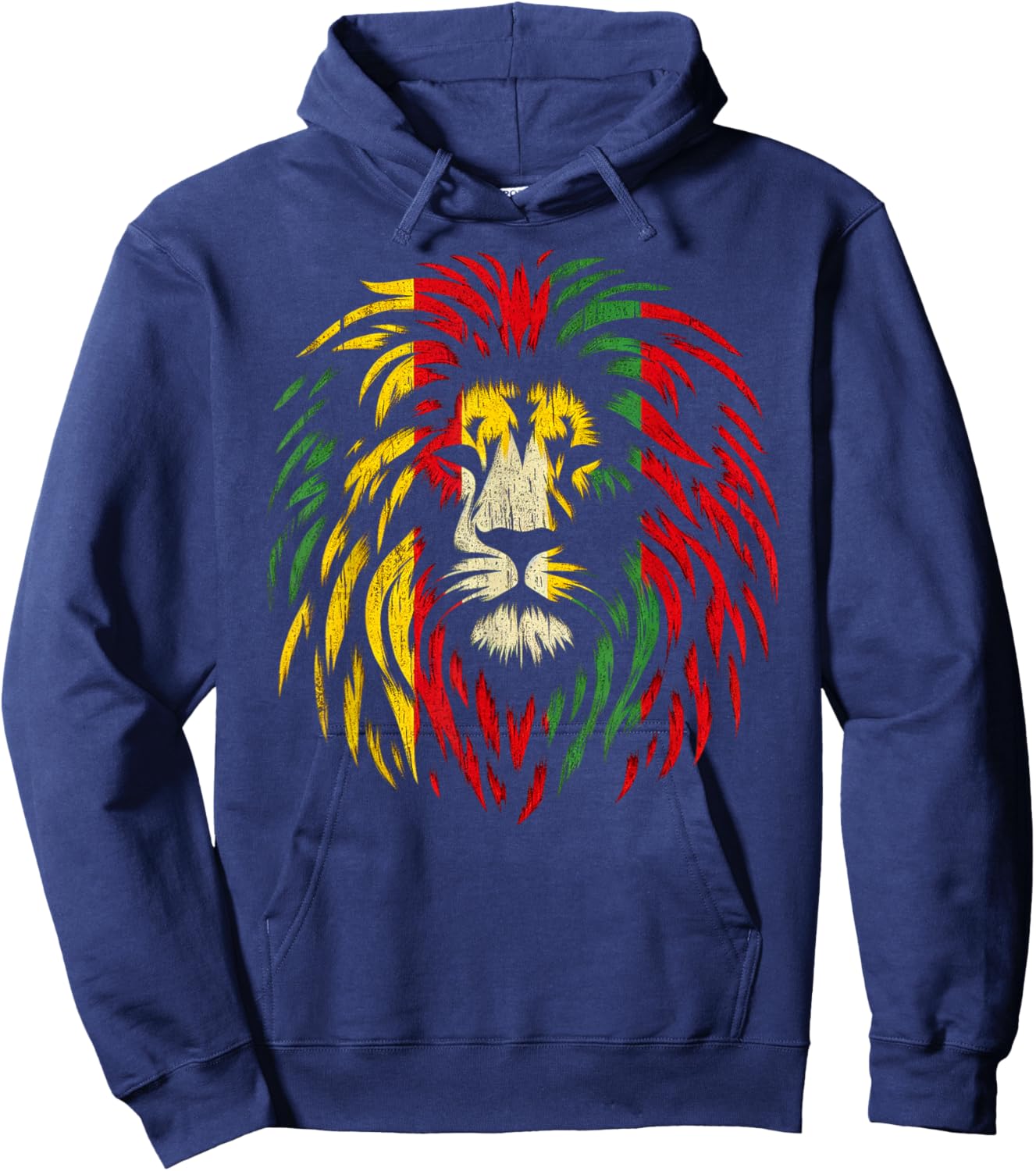 Bold Rasta Lion Hoodie - Hoodie | Navy