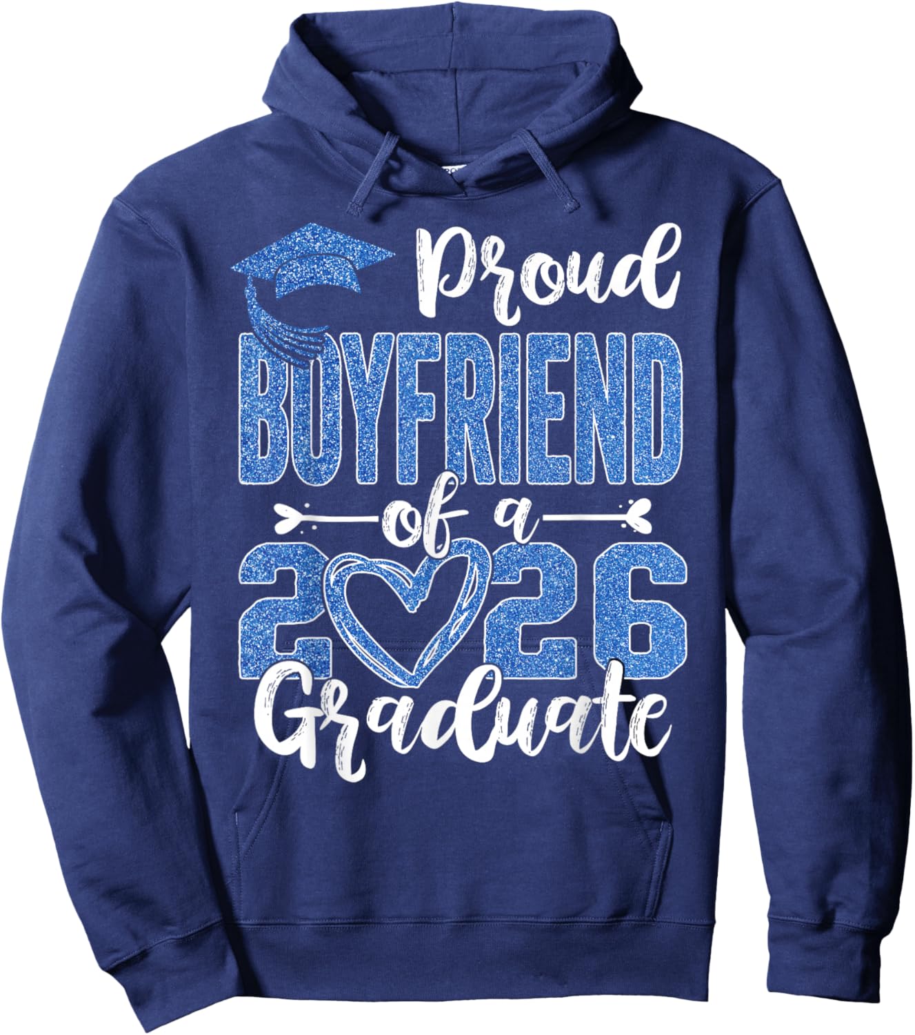 Proud Boyfriend of A Class of 2026 Graduate Senior Hoodie - Hoodie | Navy