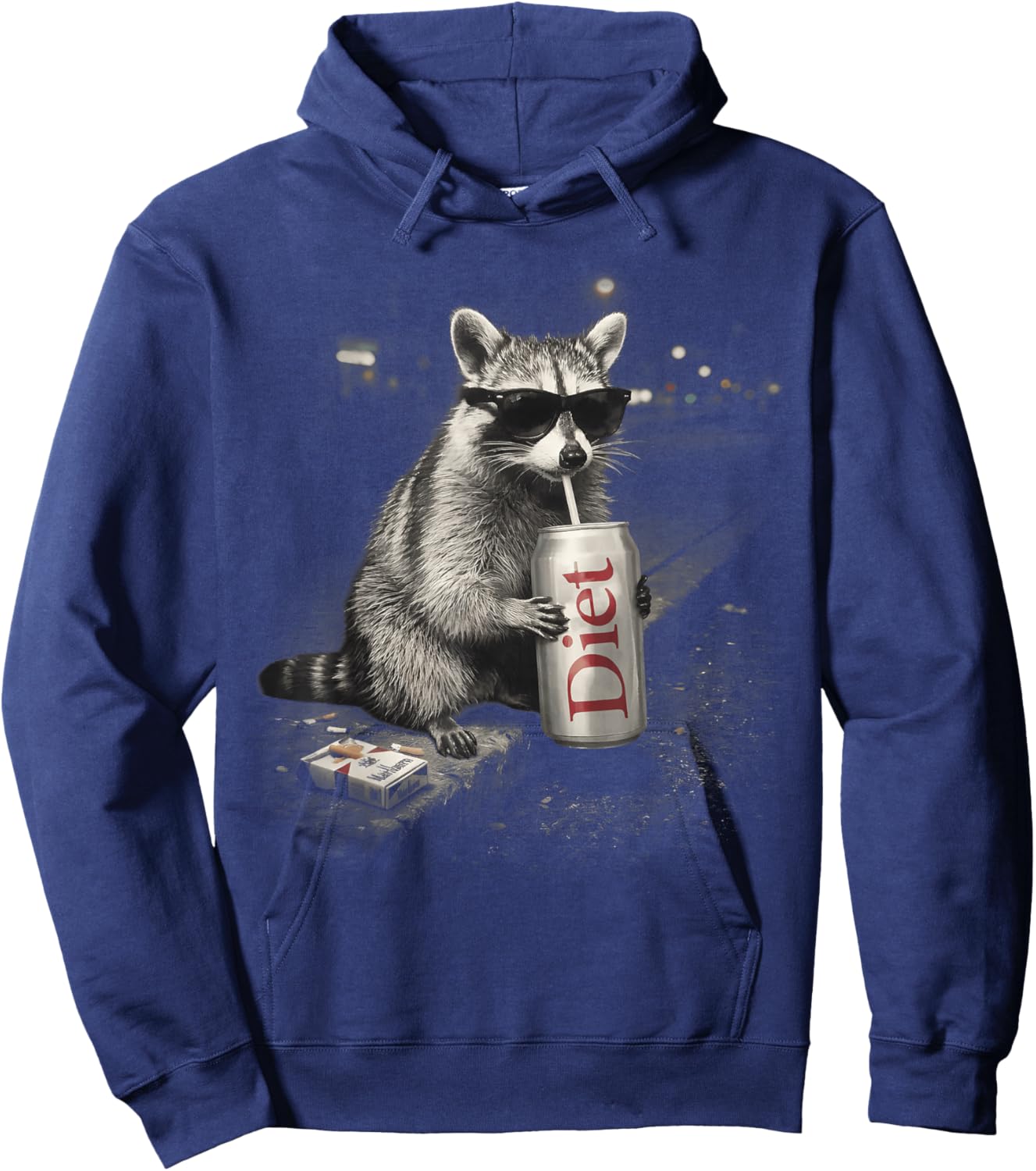 Raccoons Diet Soda Funny Animal Meme Genz Dank Raccoon Hoodie - Hoodie | Navy