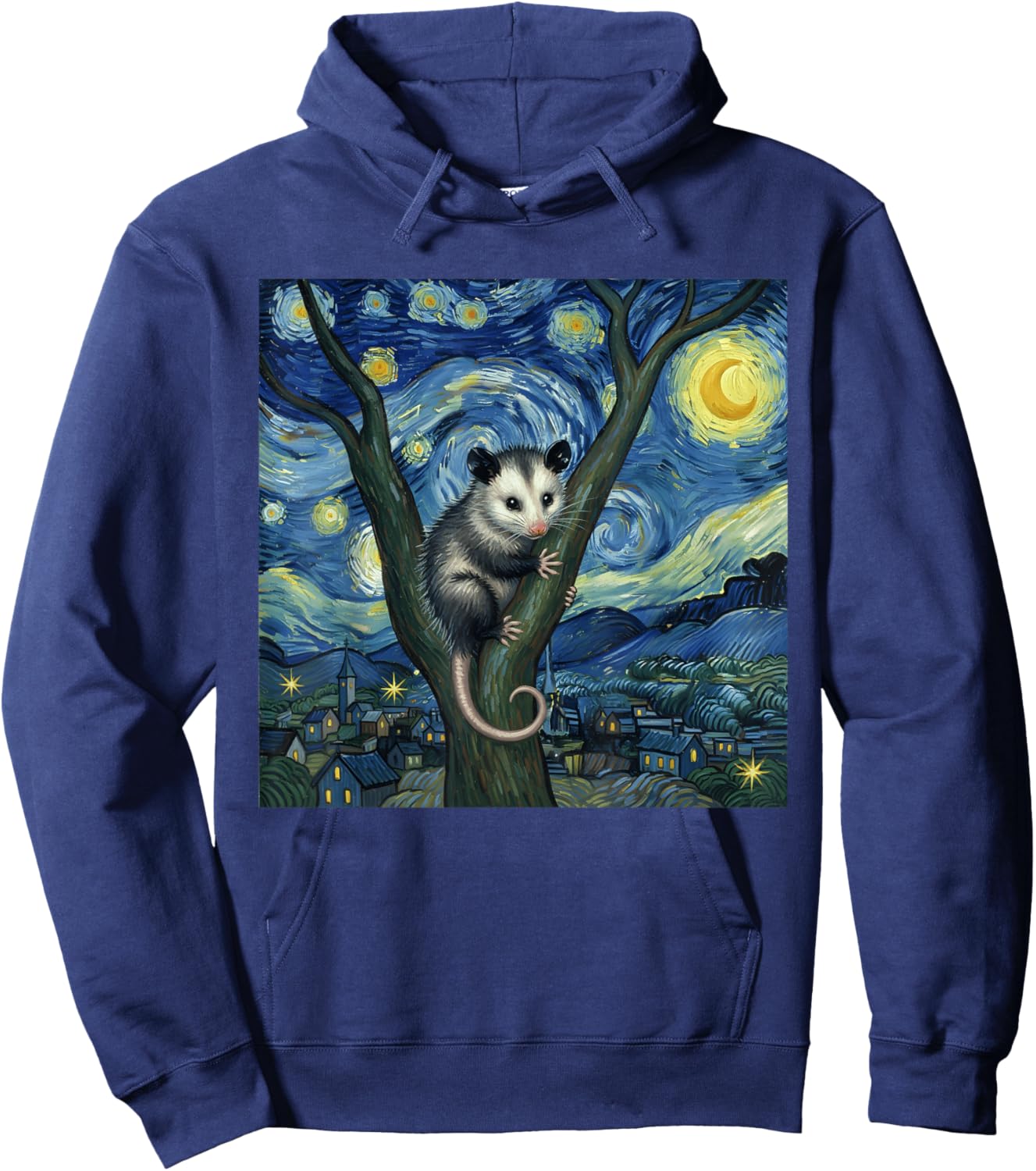 Opossum Van Gogh Starry Night Hoodie - Hoodie | Navy