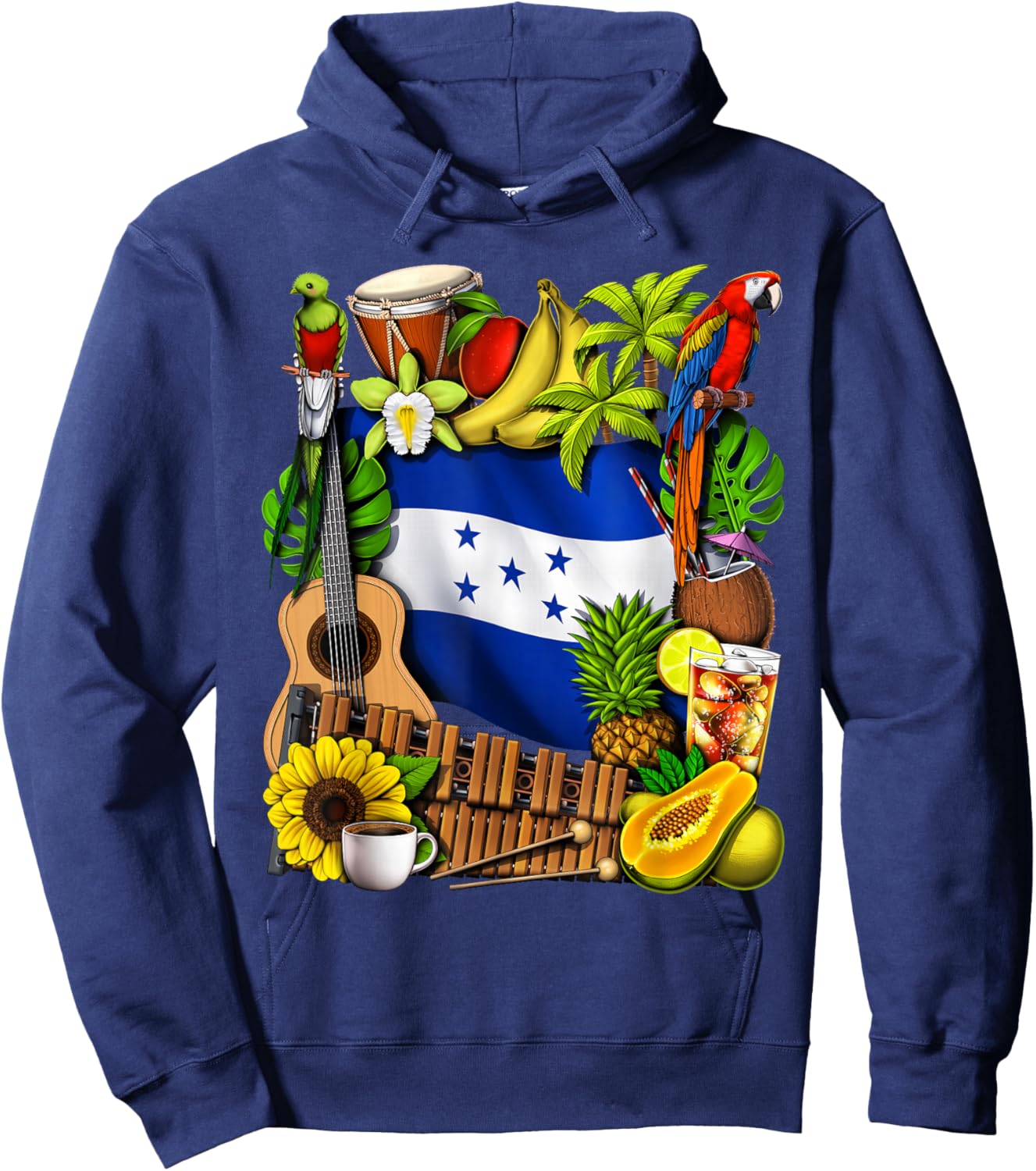 Honduras Heritage Honduran Flag Honduras Heritage Roots Hoodie - Hoodie | Navy