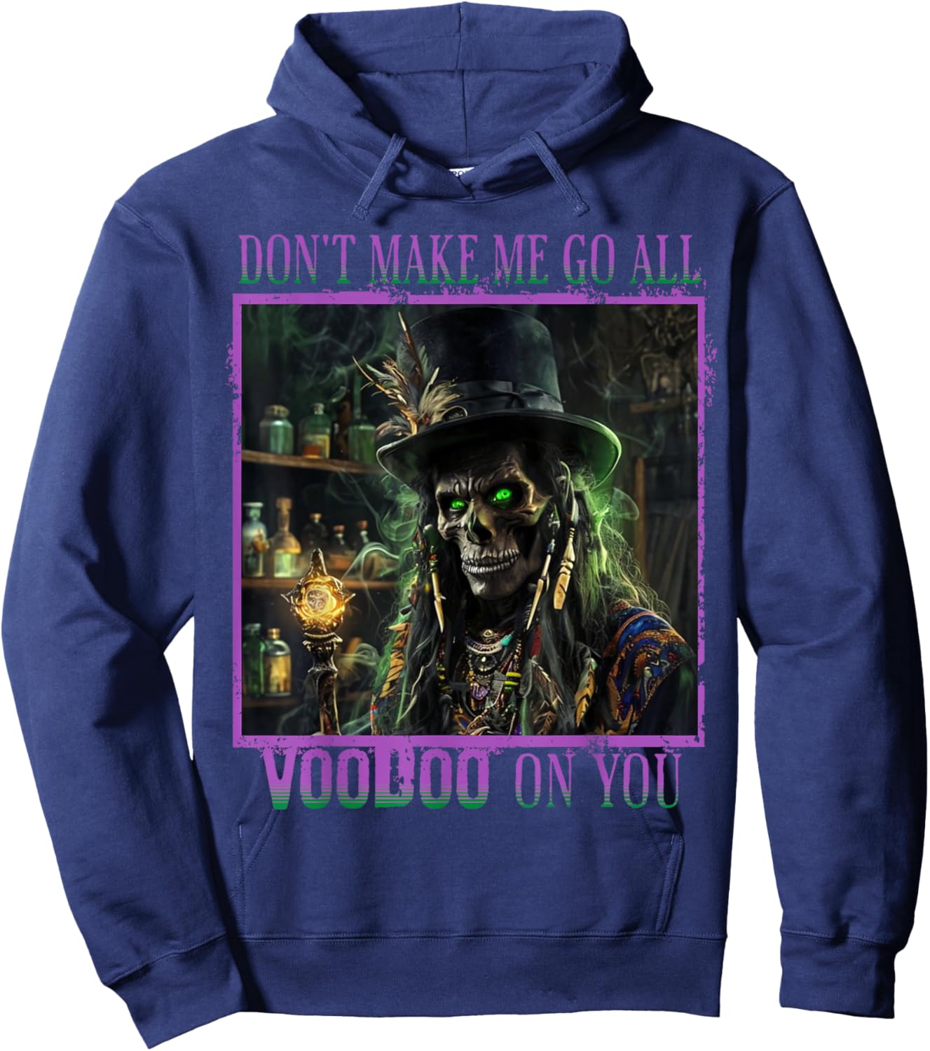 New Orleans Ghost Tour Scary Priest Voodoo Mardi Gras Hoodie - Hoodie | Navy