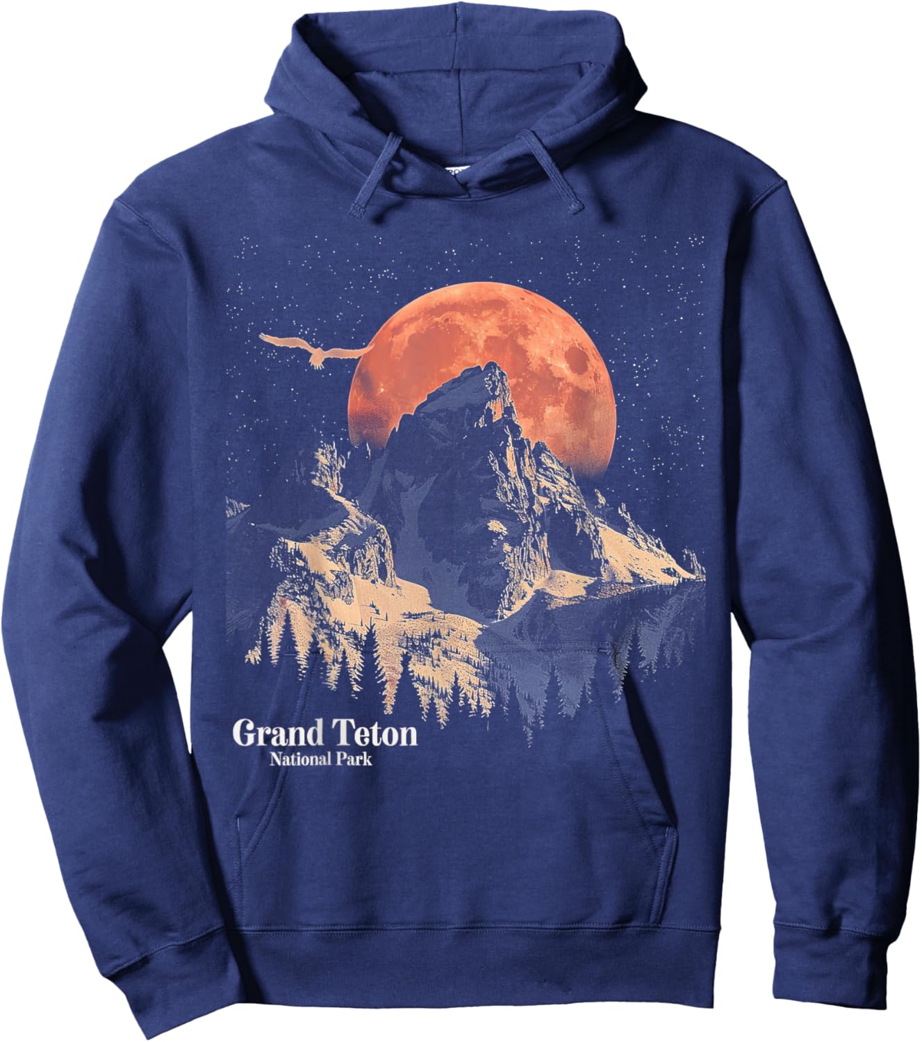Grand Teton - US National Park Vintage Men Women Kids Retro Hoodie - Hoodie | Navy