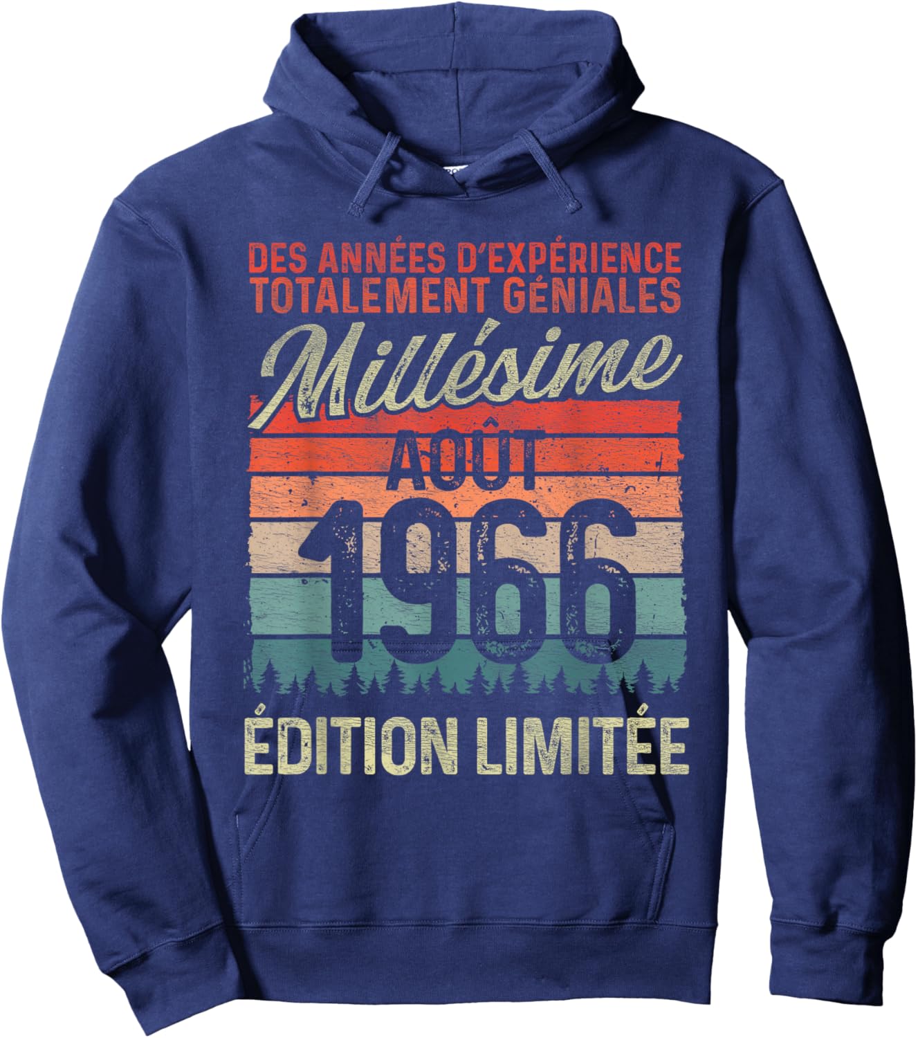 60 Years Anniversary Man Vintage Made in August 1966 Hoodie - Hoodie | Navy