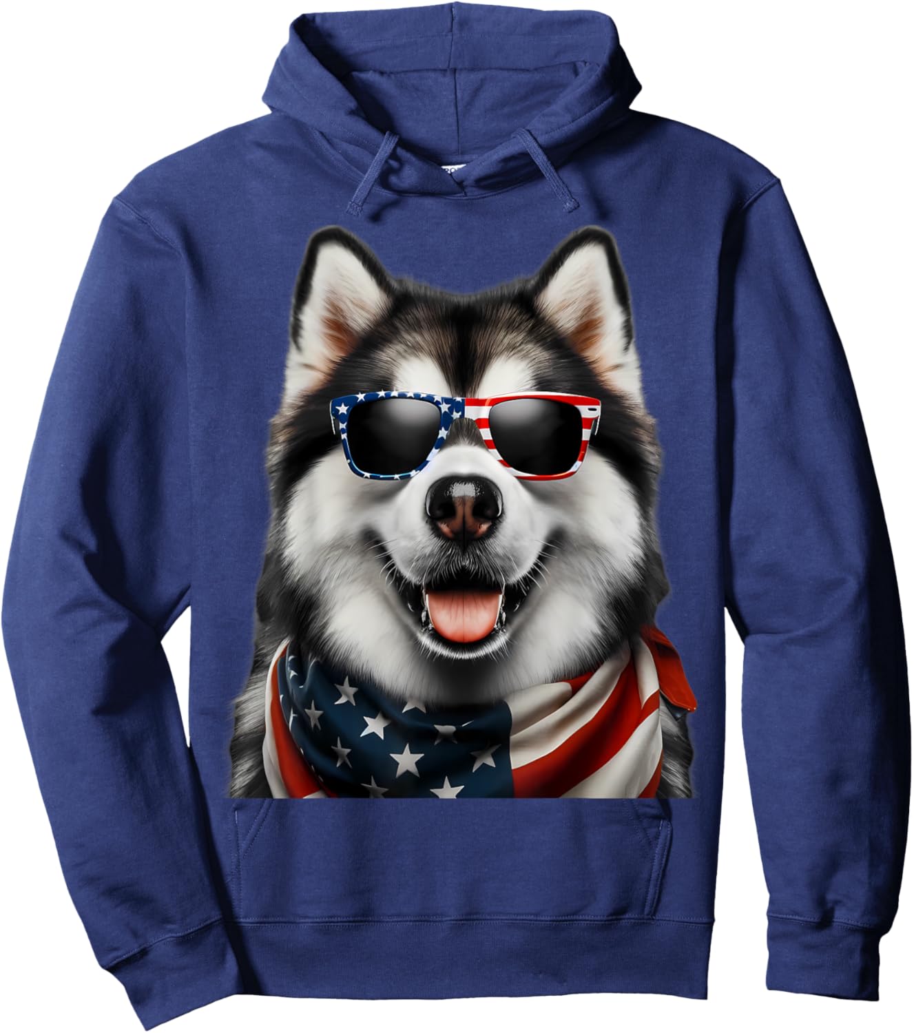 Alaskan Malamute Dog 4th Of July American Incependence Day Women Kids Hoodie - Hoodie | Navy