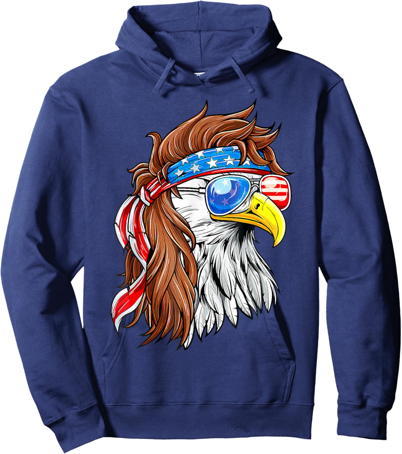 Patriotic Bald Eagle Mullet Usa American Flag 4Th Of July Hoodie - Hoodie | Navy