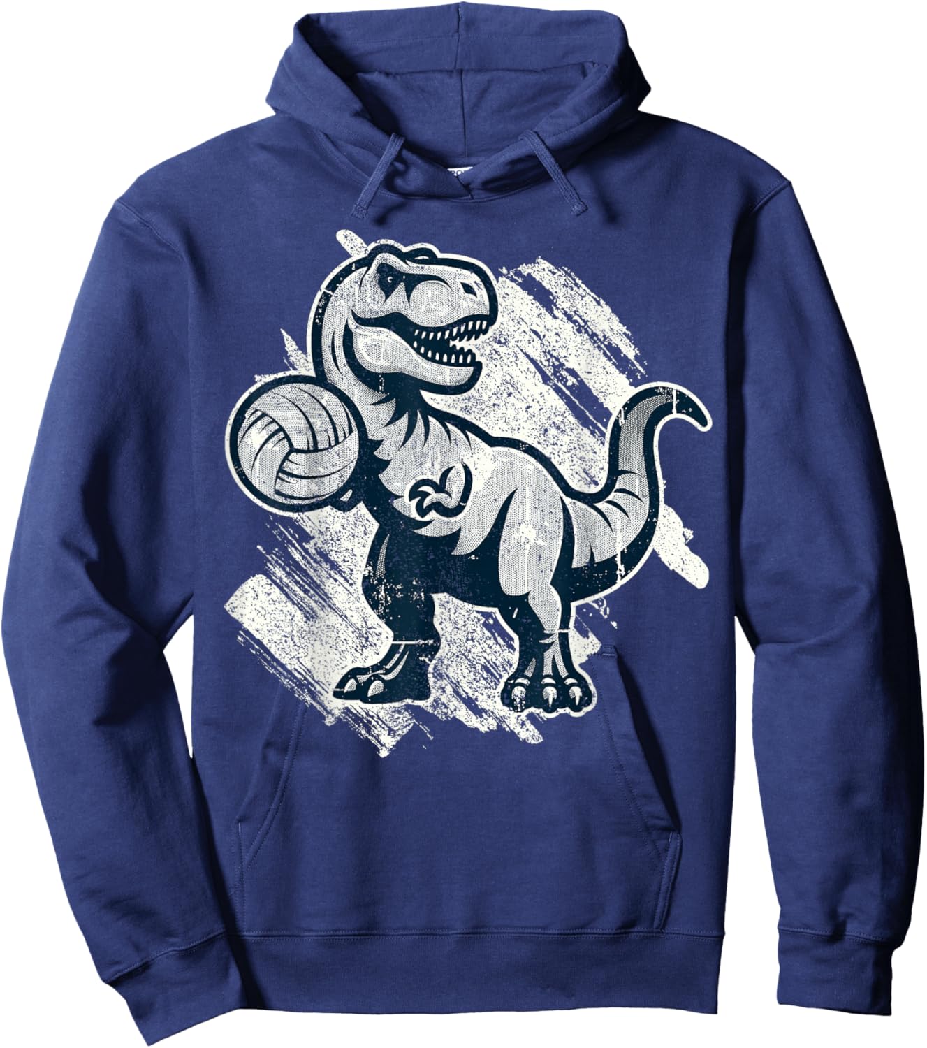T-Rex Volleyball Player Dinosaur Volleyball Team Volleyball Hoodie - Hoodie | Navy