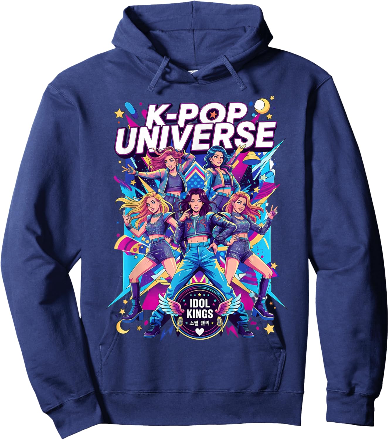 K-Pop Universe Idol Kings Vibrant Pop Dream Hoodie - Hoodie | Navy